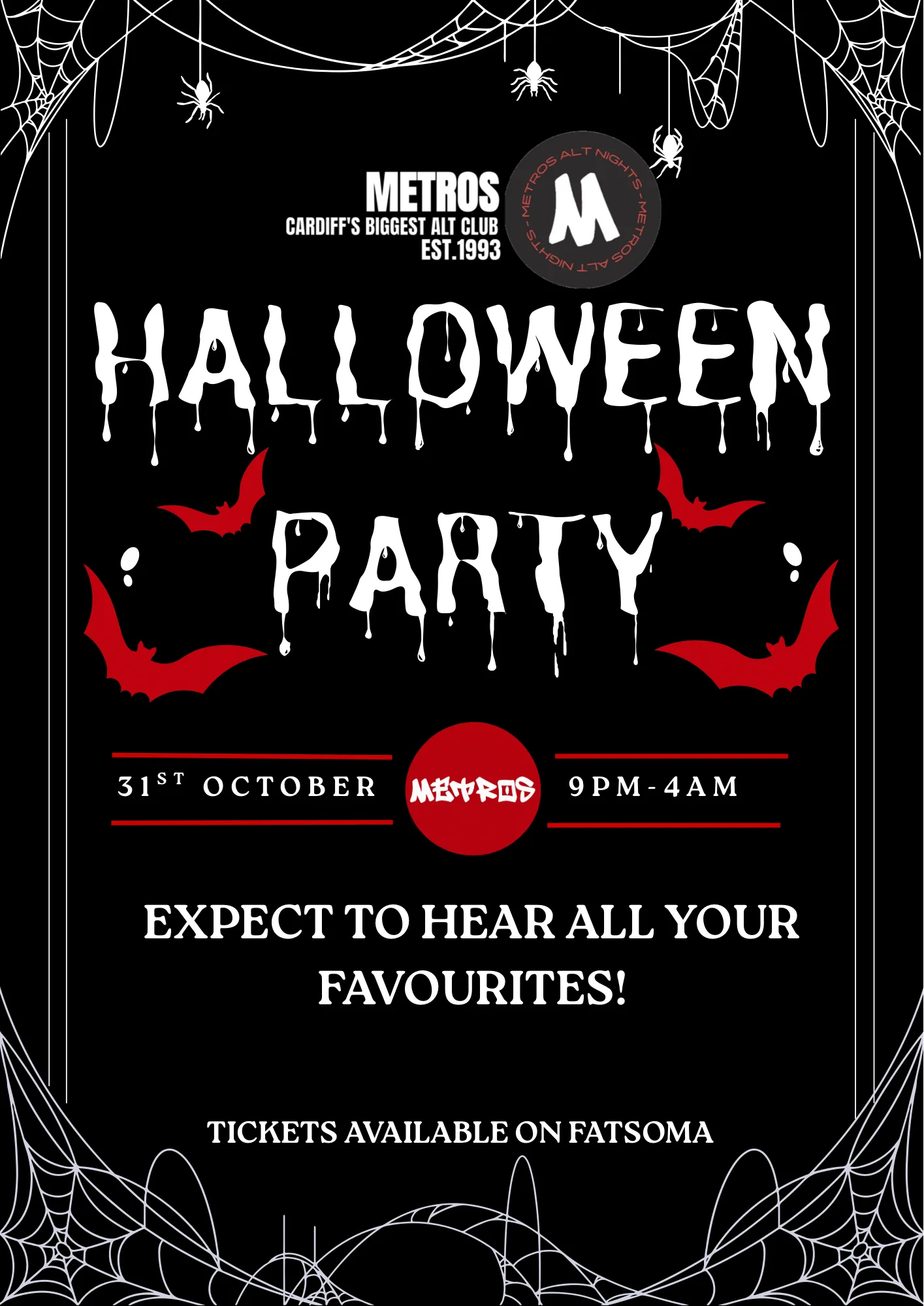 Halloween at Metros - Saturday 31st October