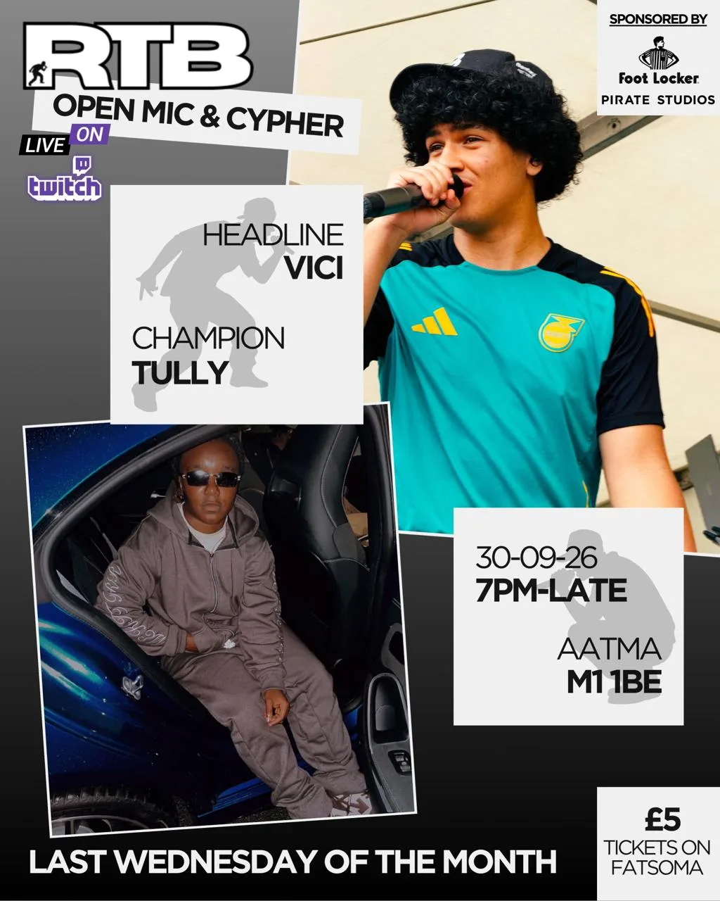 RTB Open Mic & Cypher - Vici Headline & Tully Champion at Aatma
