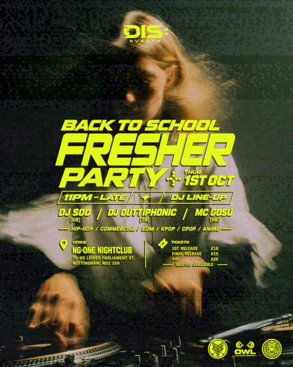 GO OWL NOTTINGHAM: BACK 2 SCHOOL PARTY 🎒 at NG-ONE