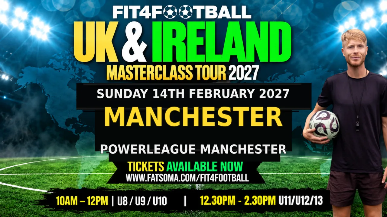 MANCHESTER FIT4FOOTBALL MASTERCLASS - U8/U9/U10 - SUN 14TH FEB 2027 - 10AM - 12PM at Powerleague Manchester Central