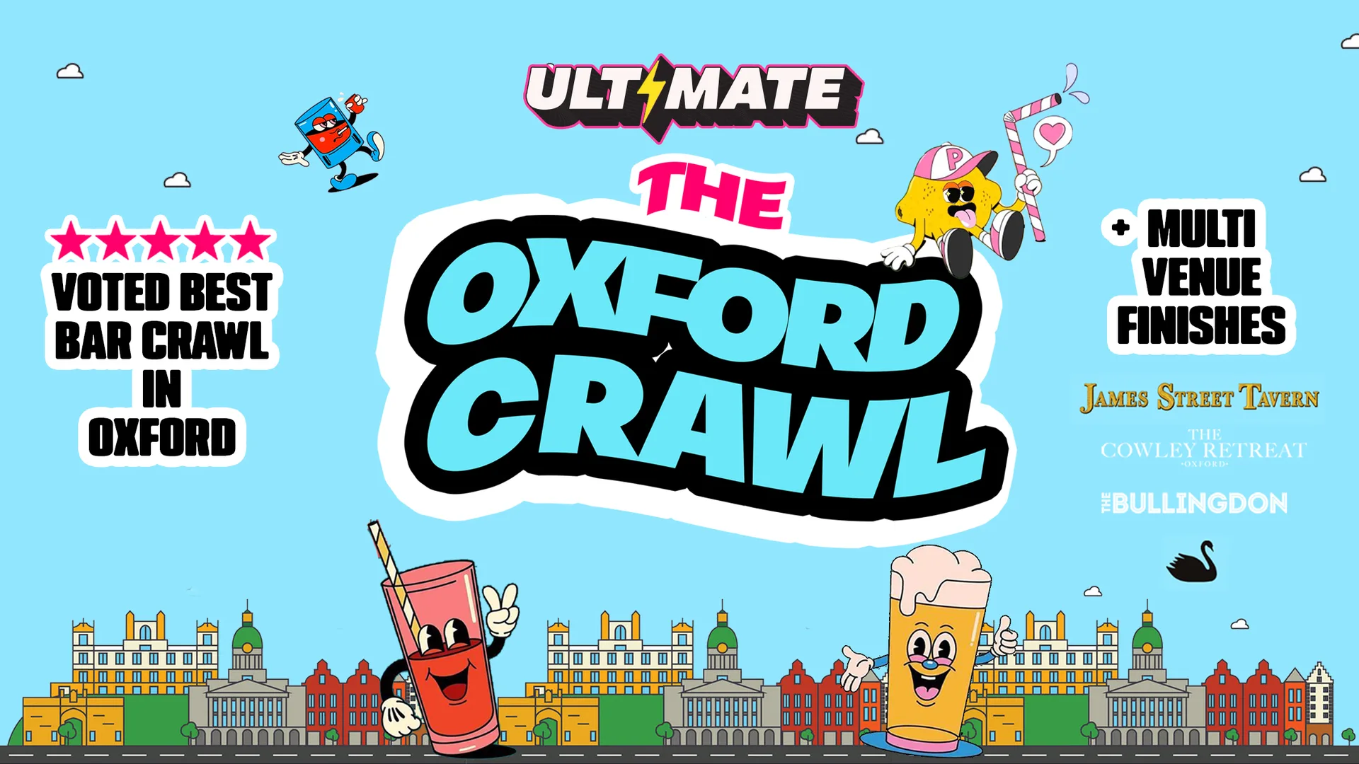 OXFORD BROOKES BAR CRAWL 2026 ⚡️ Oxford's Biggest Bar Crawls ⚡️⚠️ 90% SOLD OUT ⚠️ Official Student Partners with BoohooMAN at BLACK SWAN / JAMES STREET TAVERN / COWLEY RETREAT / ﻿BULLINGDON