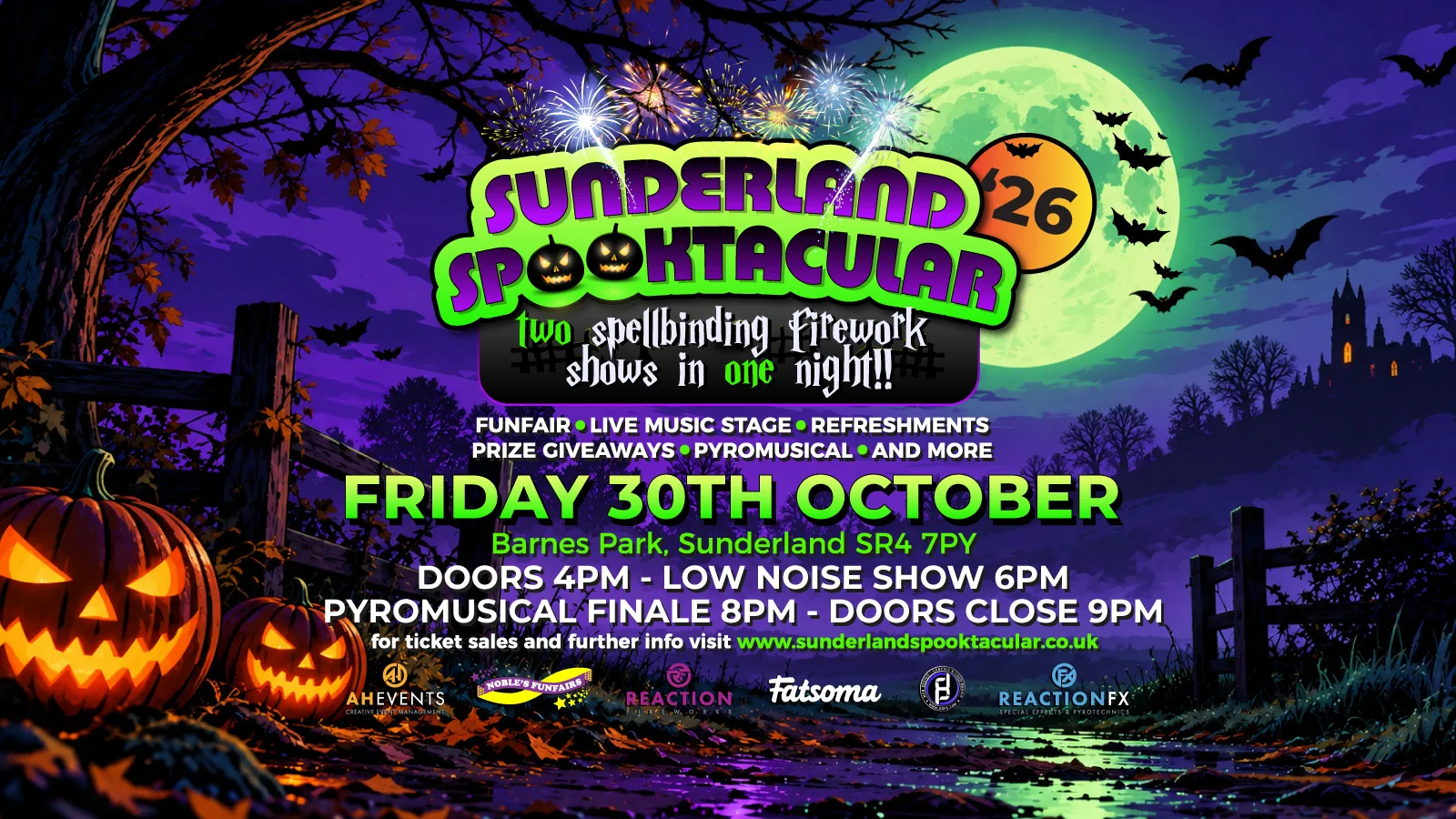 Sunderland Spooktacular 2026 – Double Firework Extravaganza!