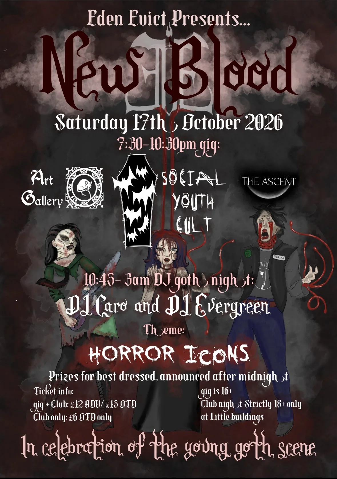 Social youth Cult / Art Gallery/ The Ascent plus Eden evict Evict - New Blood