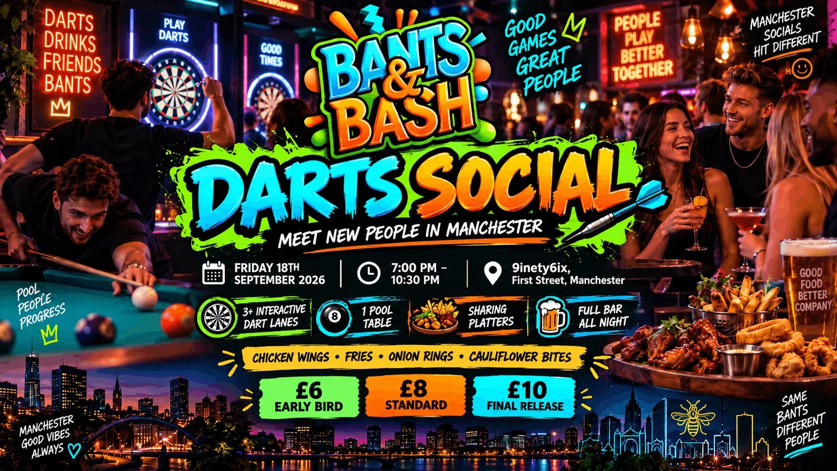 Meet New People in Manchester | Friday Night Darts Social | Games, Food & Good Vibes