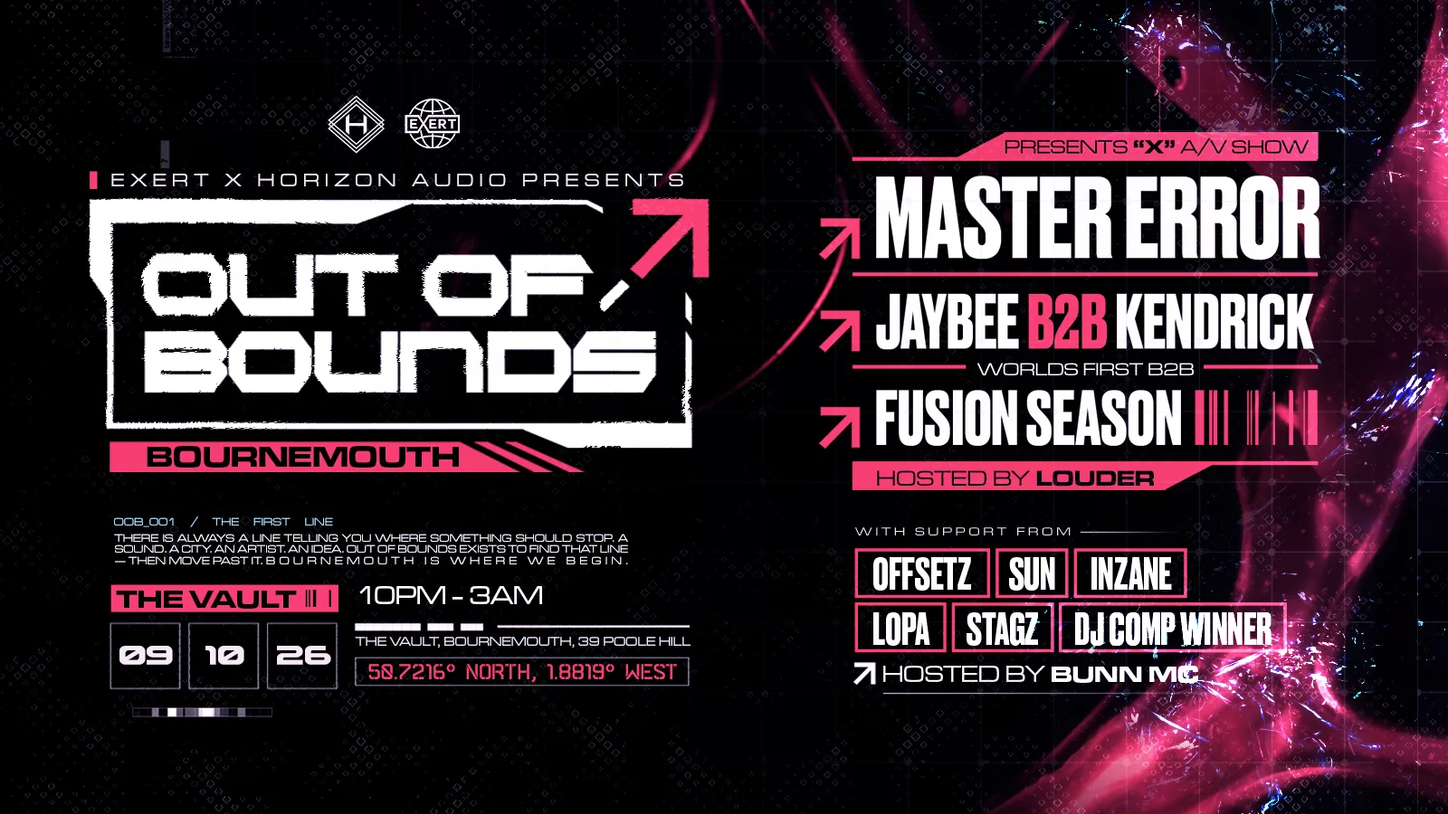 Horizon Audio x Exert Records: Out of Bounds at The Vault Nightclub Bournemouth