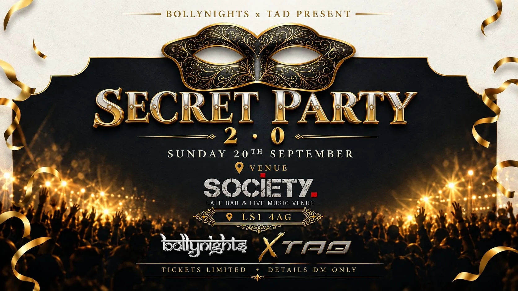 Leeds Bollynights  - Secret Party 2.0 - 20th September | @ SOCIETY at Society