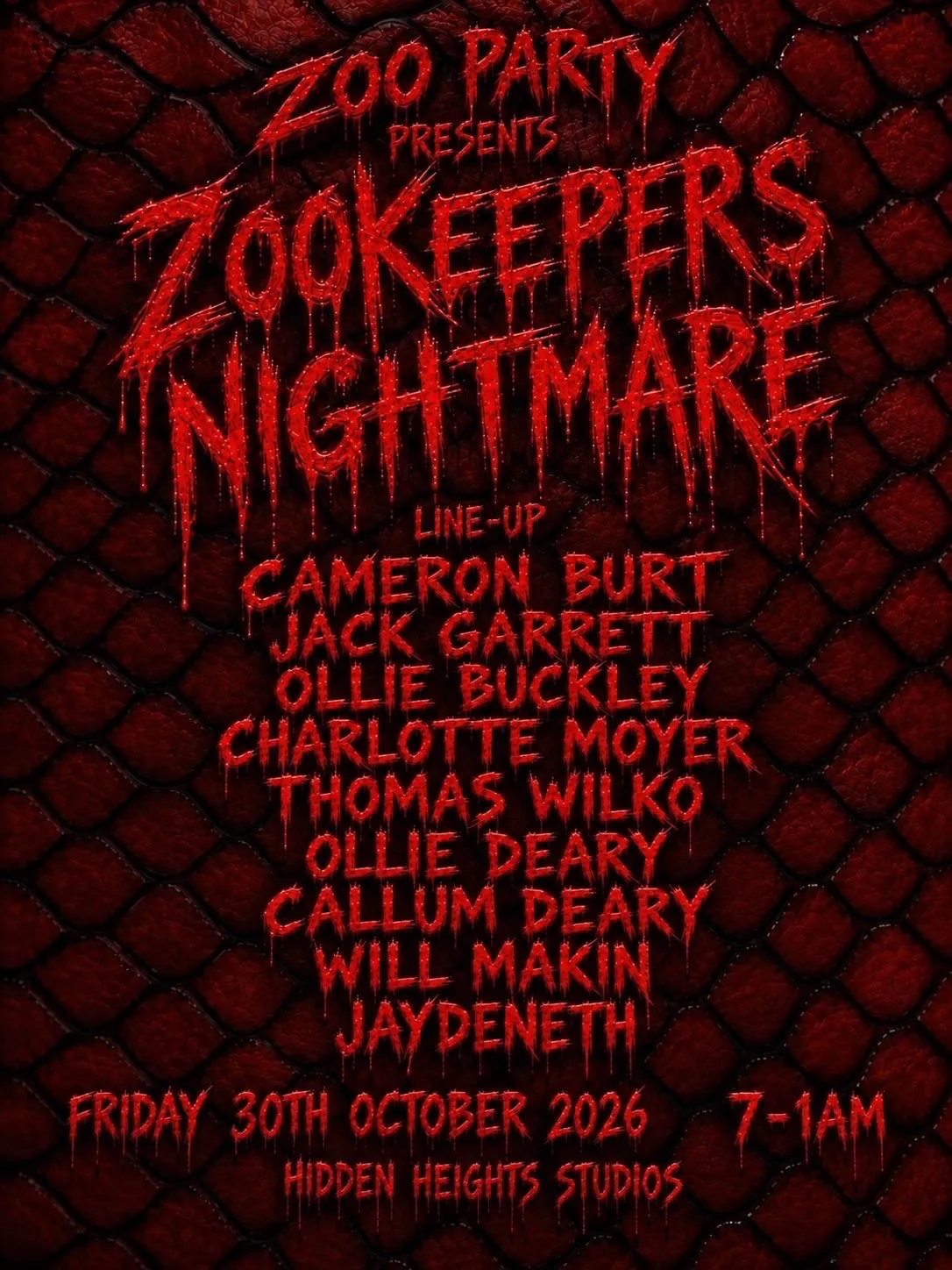 ZOOKEEPERS NIGHTMARE - HIDDEN HEIGHTS STUDIOS - 30/10/26