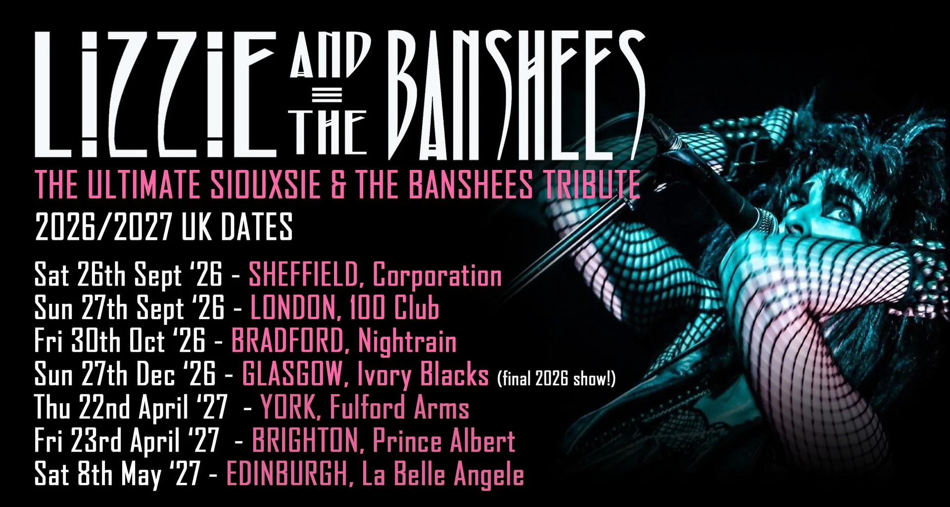 LIZZIE & THE BANSHEES (Siouxsie & The Banshees Tribute)  Plus Support at The Fulford Arms