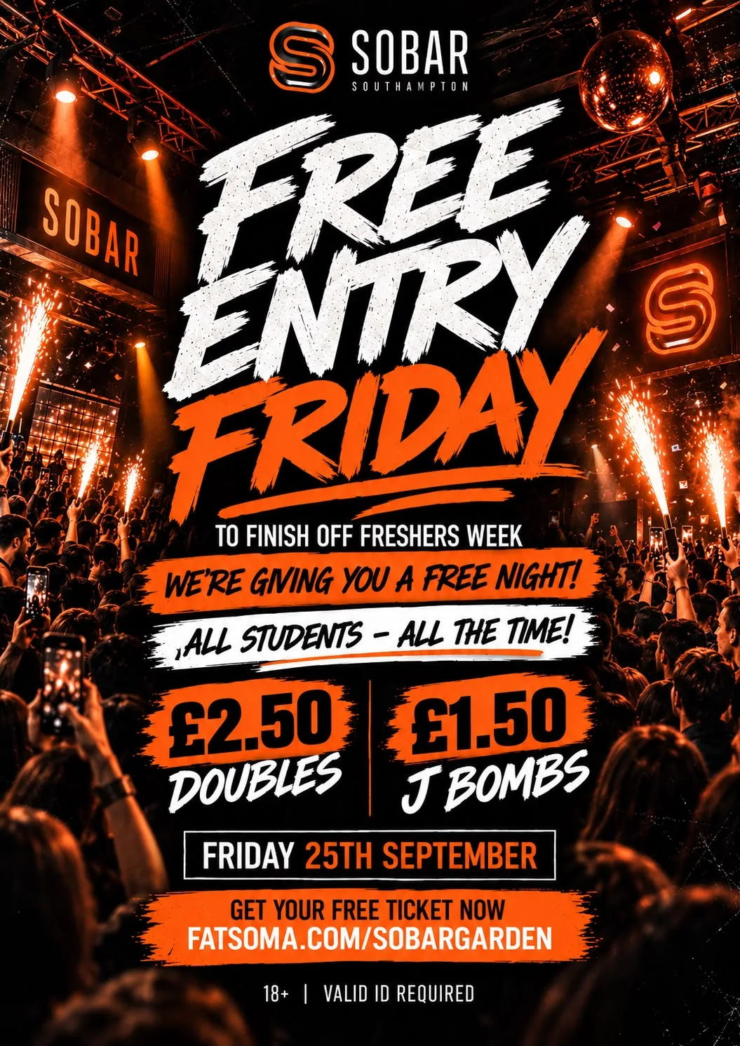 FREE ENTRY FRIDAY - FRIDAY 25TH SEPTEMBER