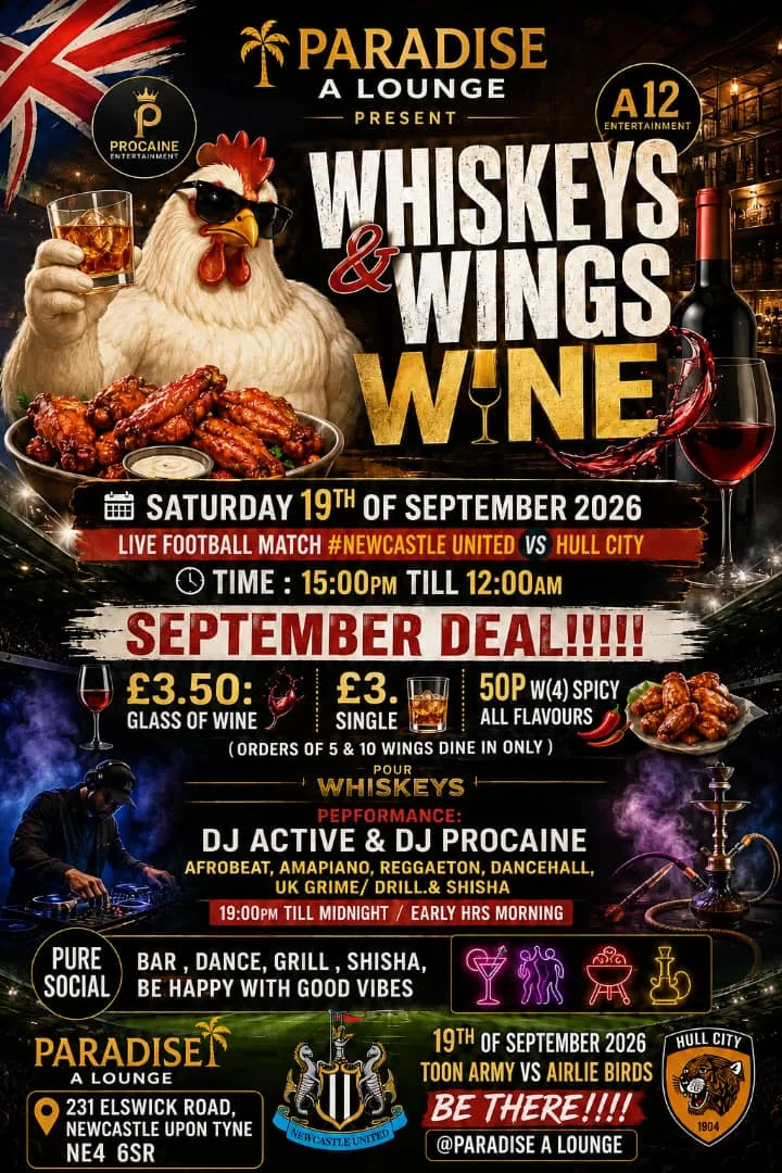 WHISKEYS,WINGS&WINE at Paradise A Lounge