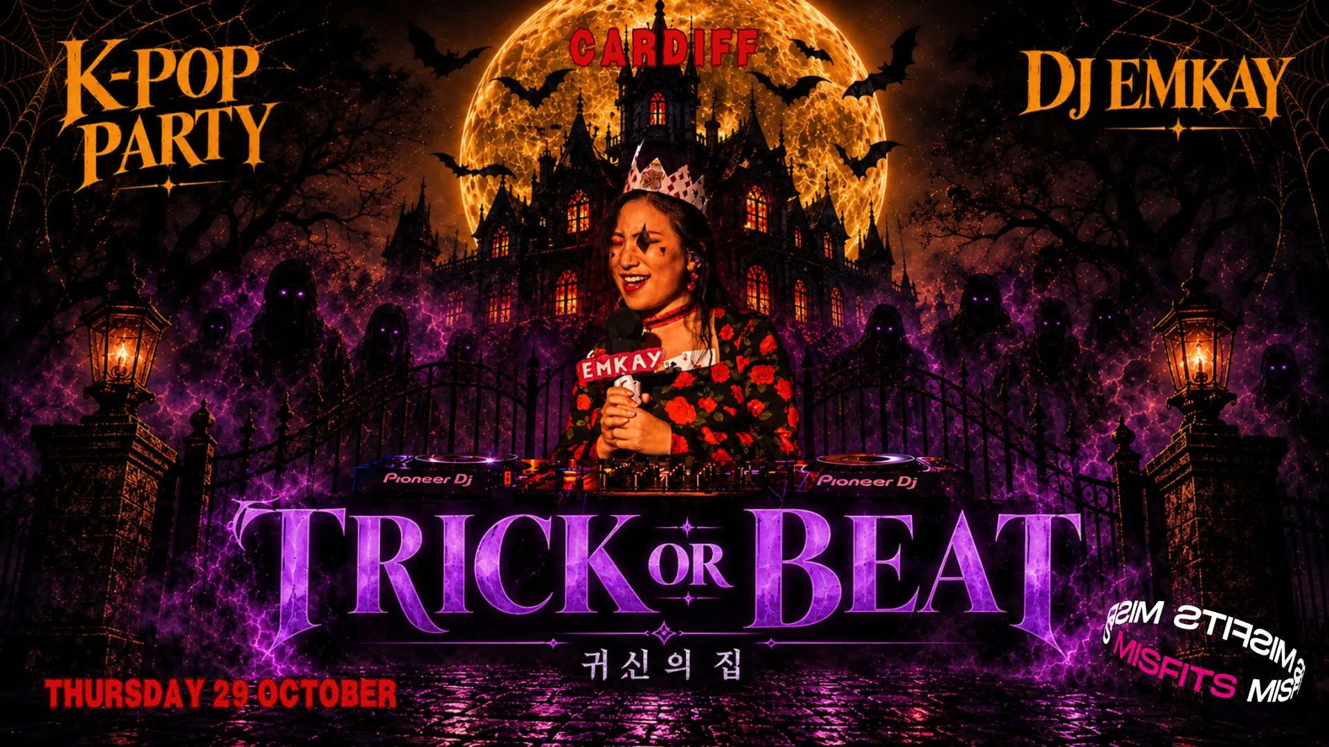 Cardiff KPOP HALLOWEEN "TRICK OR BEAT" with DJ EMKAY | Thursday 29th October at Misfits Social Club