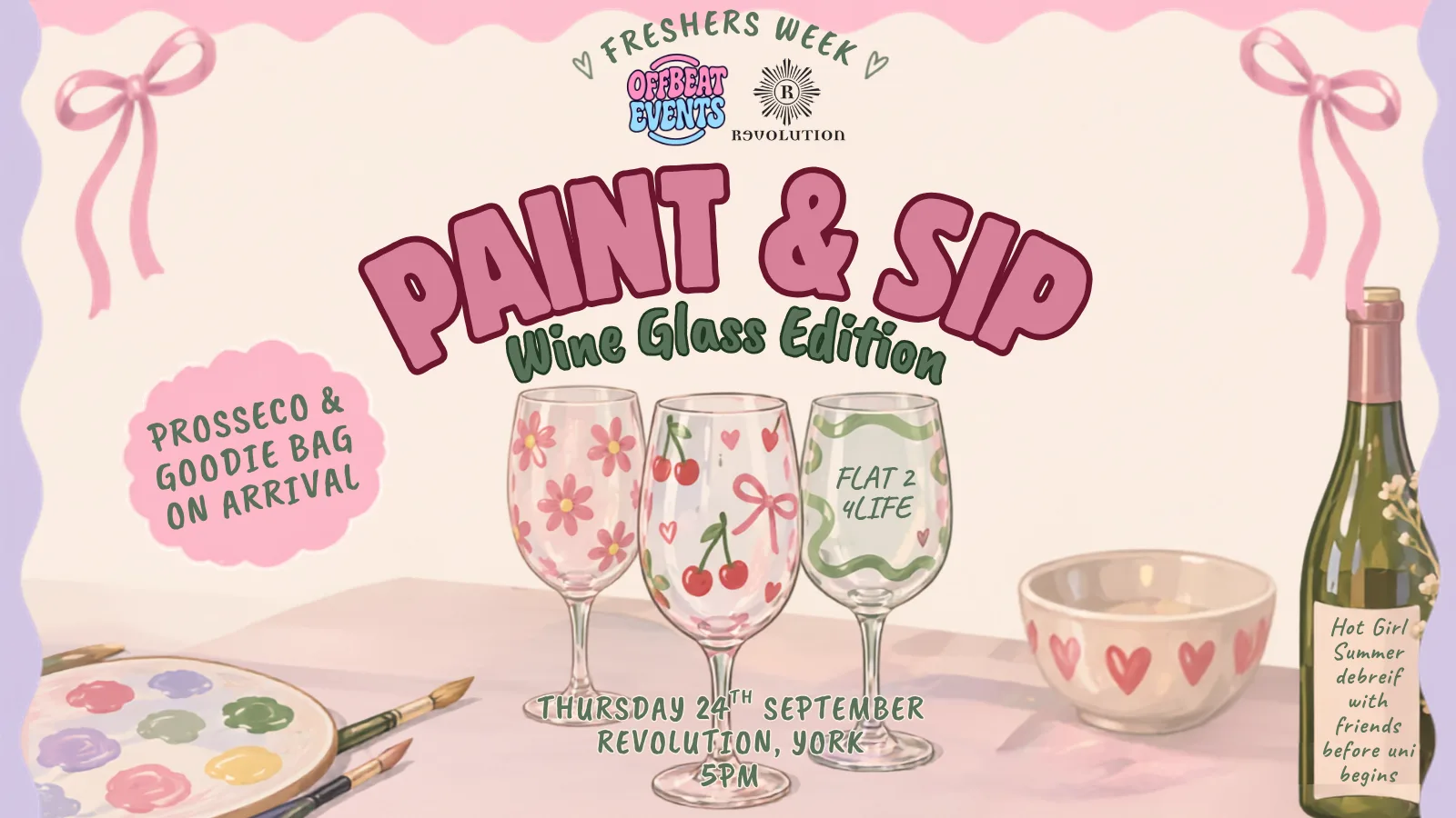 🎨 PAINT & SIP - WINE GLASS EDITION 🍷 at Revolution York