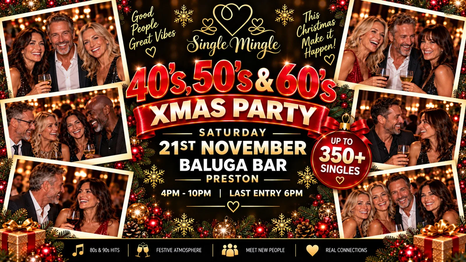 🕺 40s/50s/60s Singles Party | Xmas Party | Preston @ Baluga Bar | Up To 350 Singles! at Baluga Bar & Club