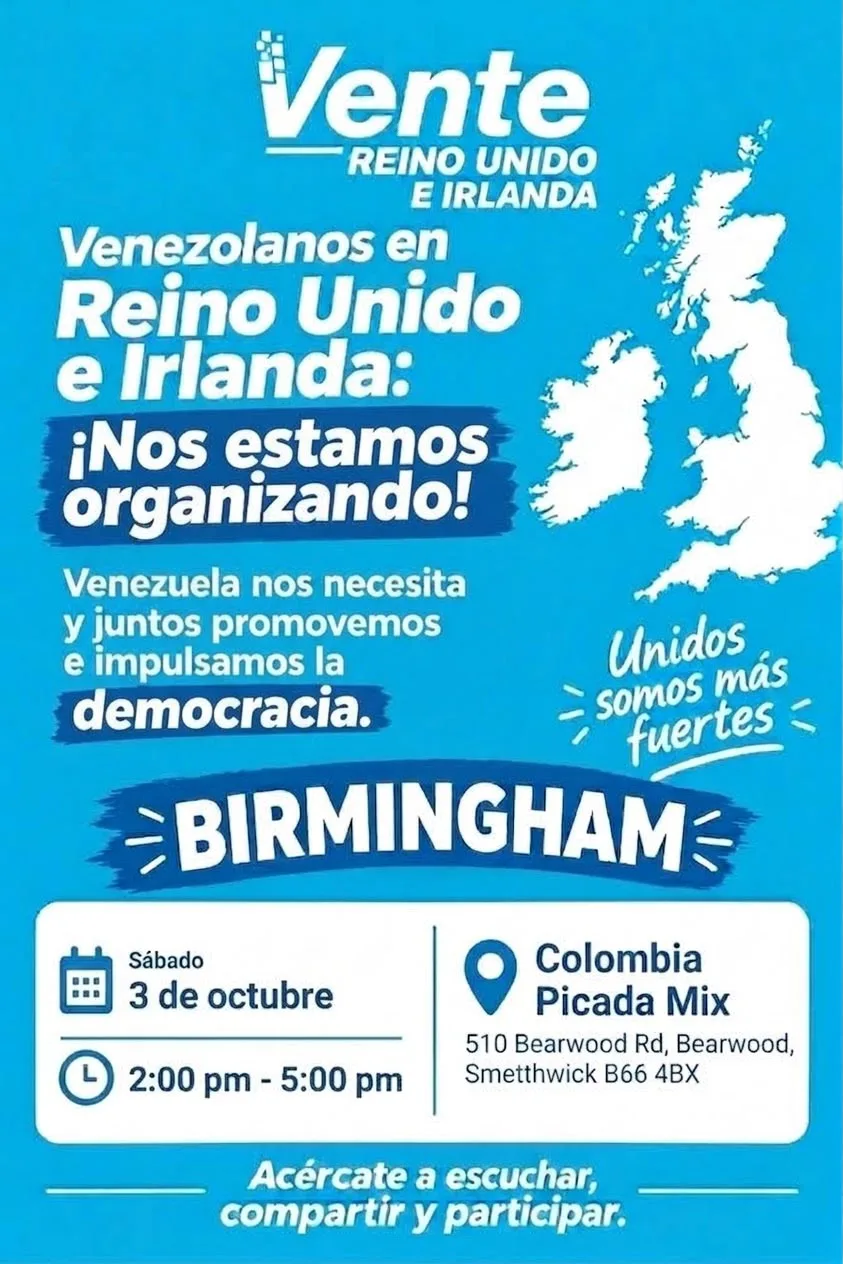 Vente Birmingham: Unidos y Organizados por Venezuela