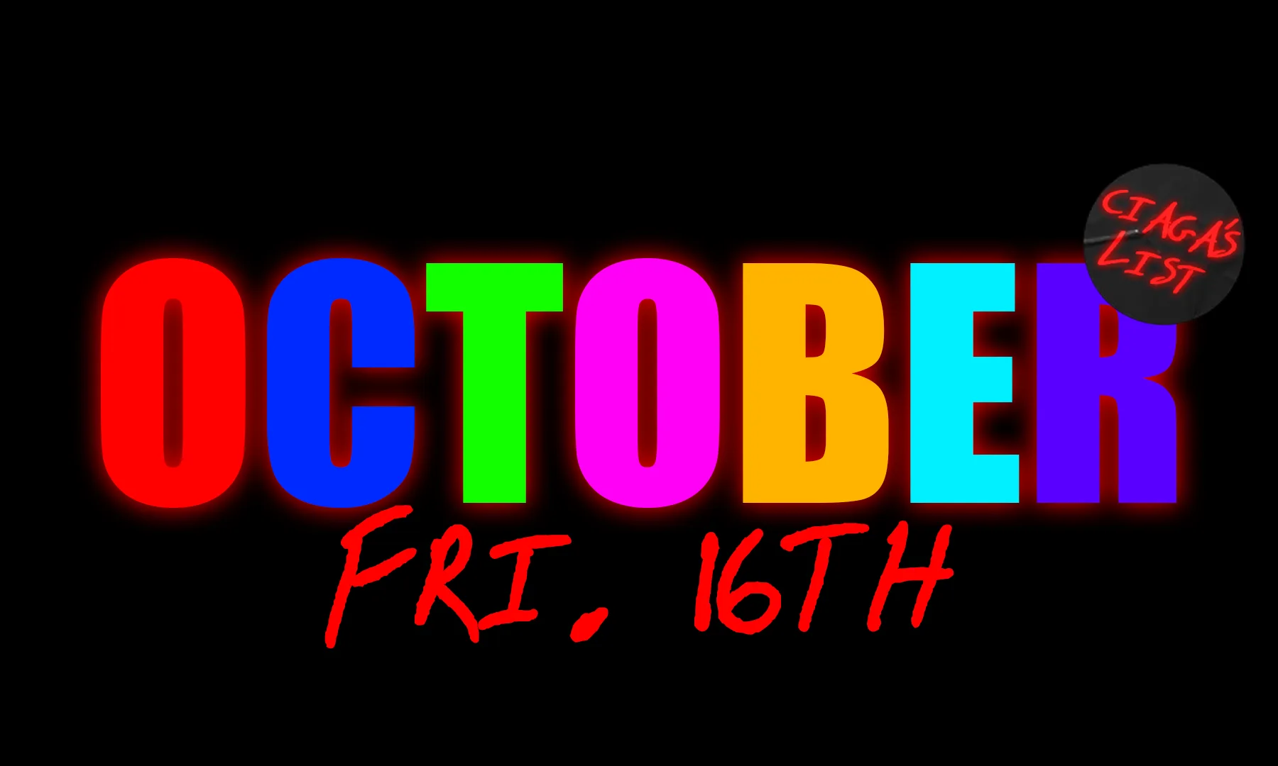 CIAGA'S LIST : October🍷 at TBA