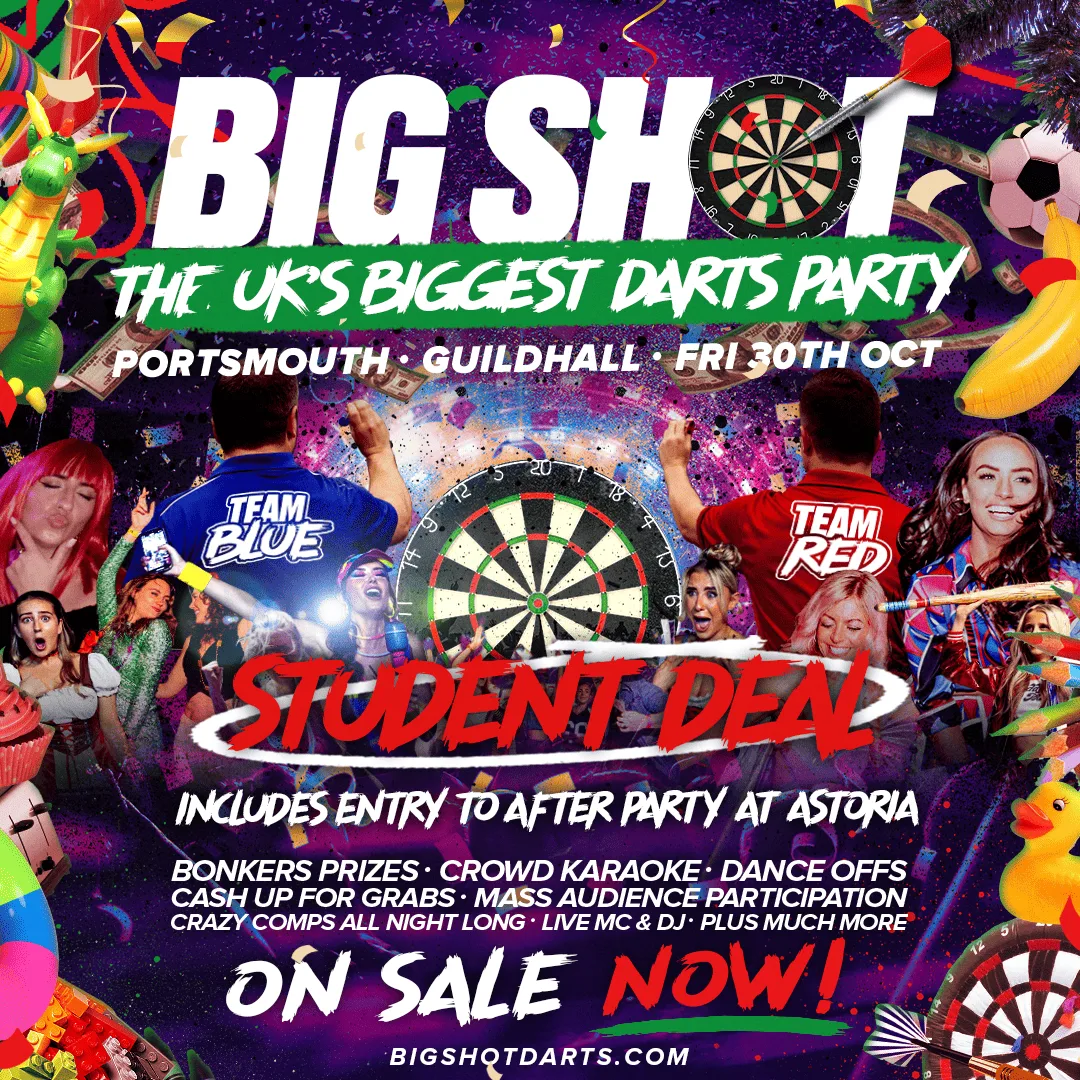 Darts Party Freshers Special - INCLUDES ENTRY TO ASTORIA AFTER PARTY at Portsmouth Guildhall