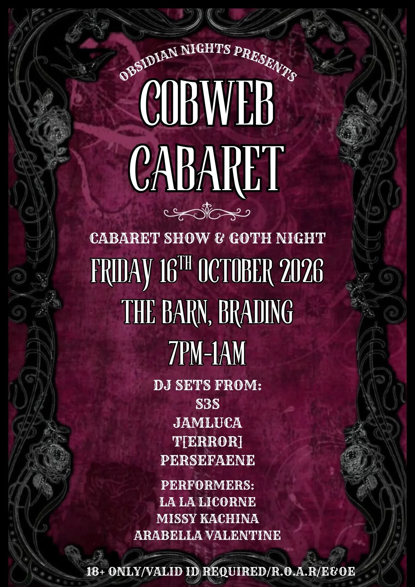 Obsidian Nights Presents: Cobweb Cabaret