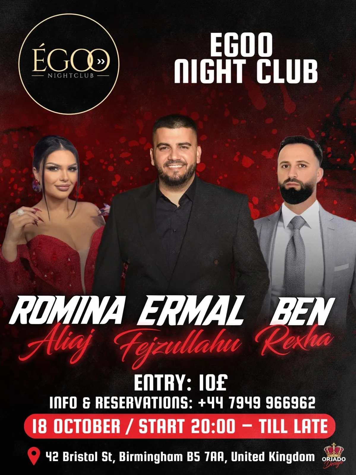 Albanian Music Night: Romina Aliaj, Ermal Fejzullahu & Ben Rexha Live in Birmingham | Nata Shqiptare: Ermal Fejzullahu, Romina Aliaj & Ben Rexha Live at Egoo Nightclub at Egoo Bar & Lounge - Exclusive Nighclub