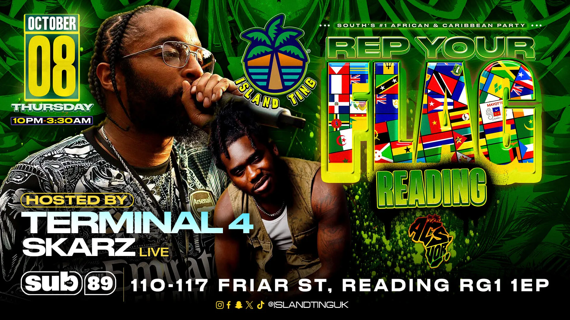 Rep Your Flag Reading 🌴 (Island Ting) w/ Terminal 4 & Skarz Live 🔥