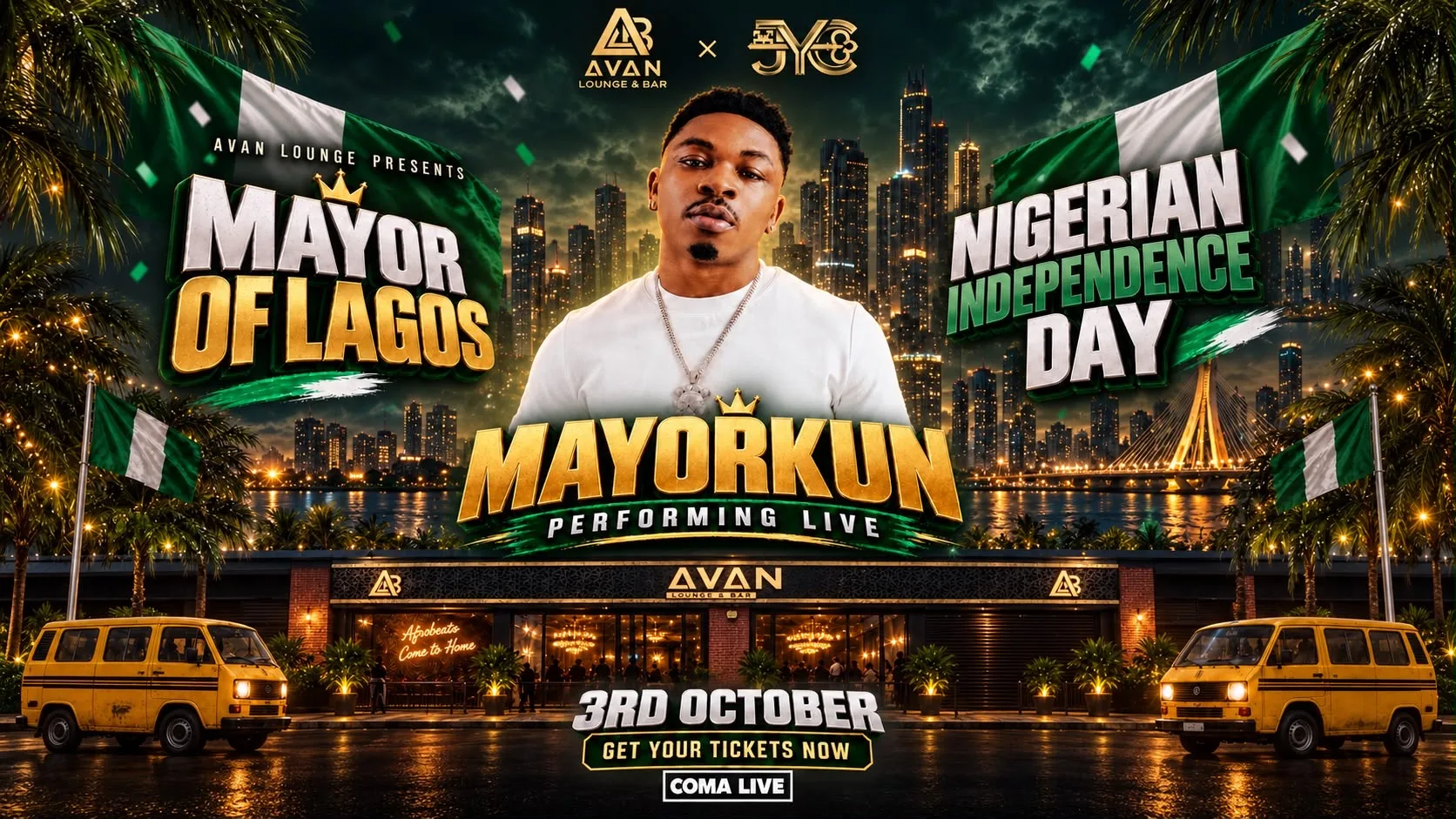 AVAN LOUNGE PRESENTS: NIGERIAN INDEPENDENCE WITH MAYORKUN 🇳🇬 at Avan Lounge Restaurant & Shisha Bar