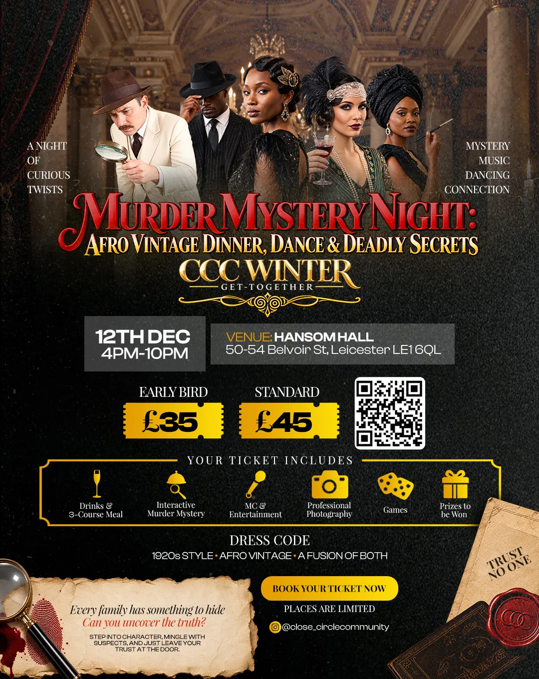 Murder Mystery Night: Afro Vintage Dinner, Dance & Deadly Secrets