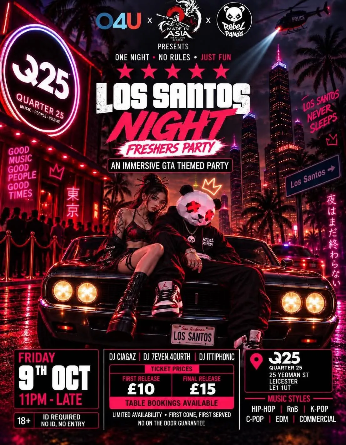🌴🚔LOS SANTOS: LEICESTER FRESHERS TAKEOVER