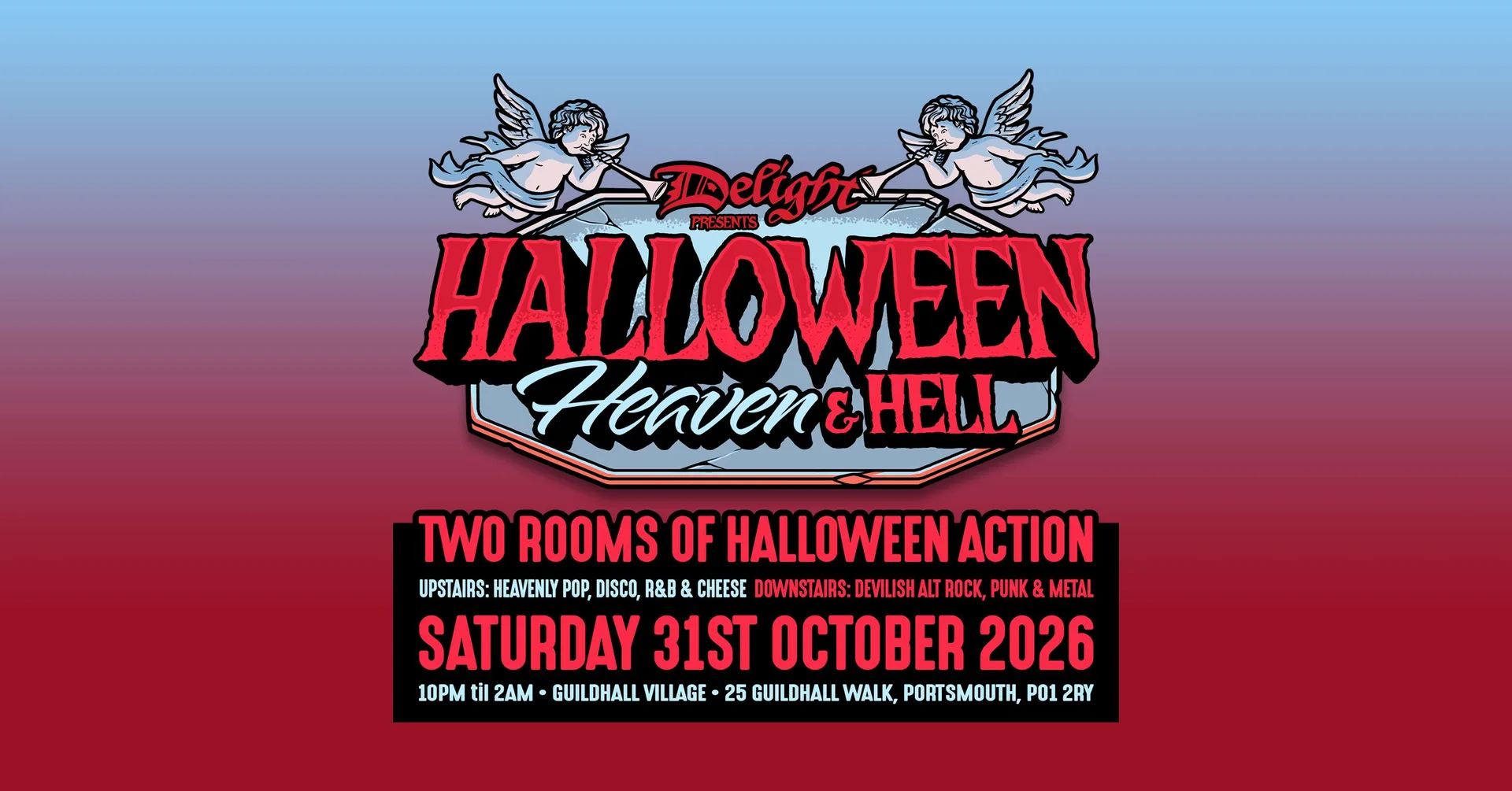 Heaven & Hell: 2 room HALLOWEEN party at The Guildhall Village