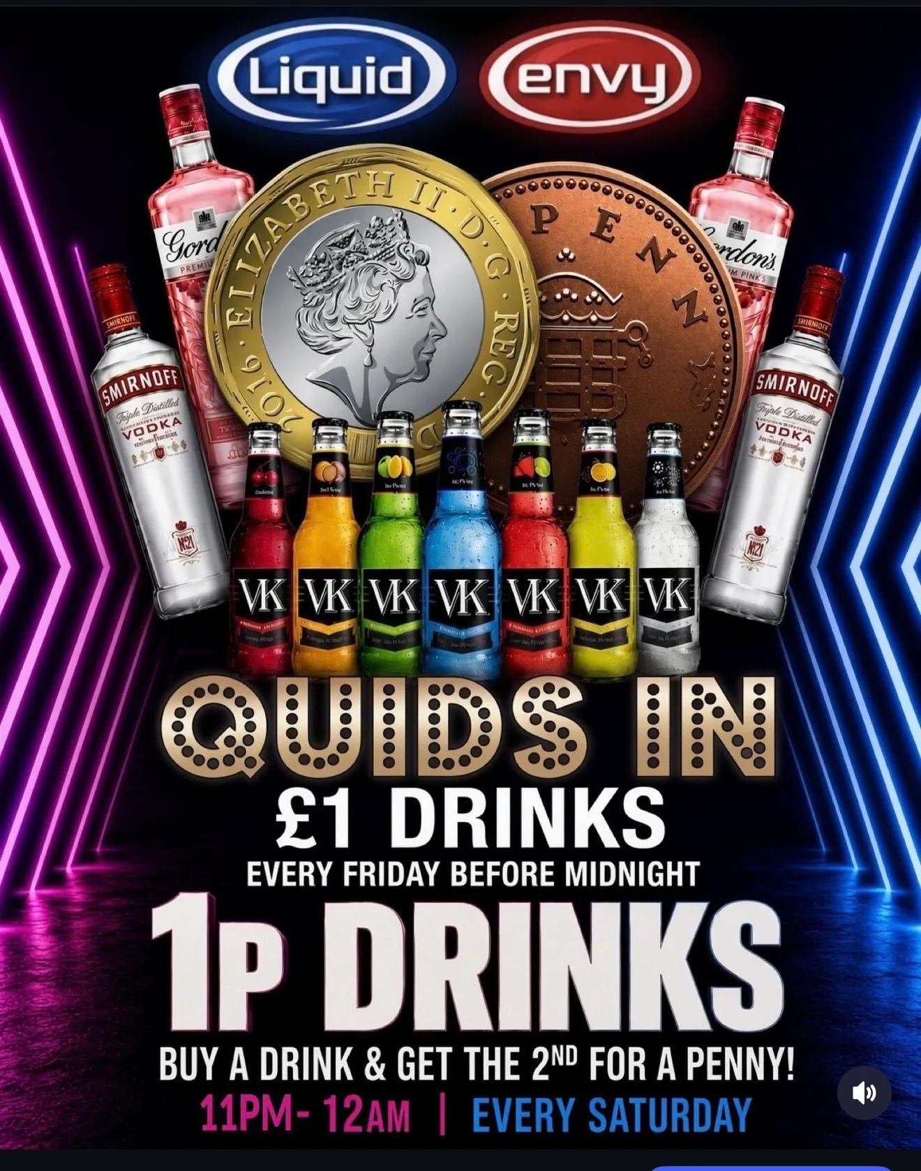 1p Drinks, Buy a drink get a second for 1p