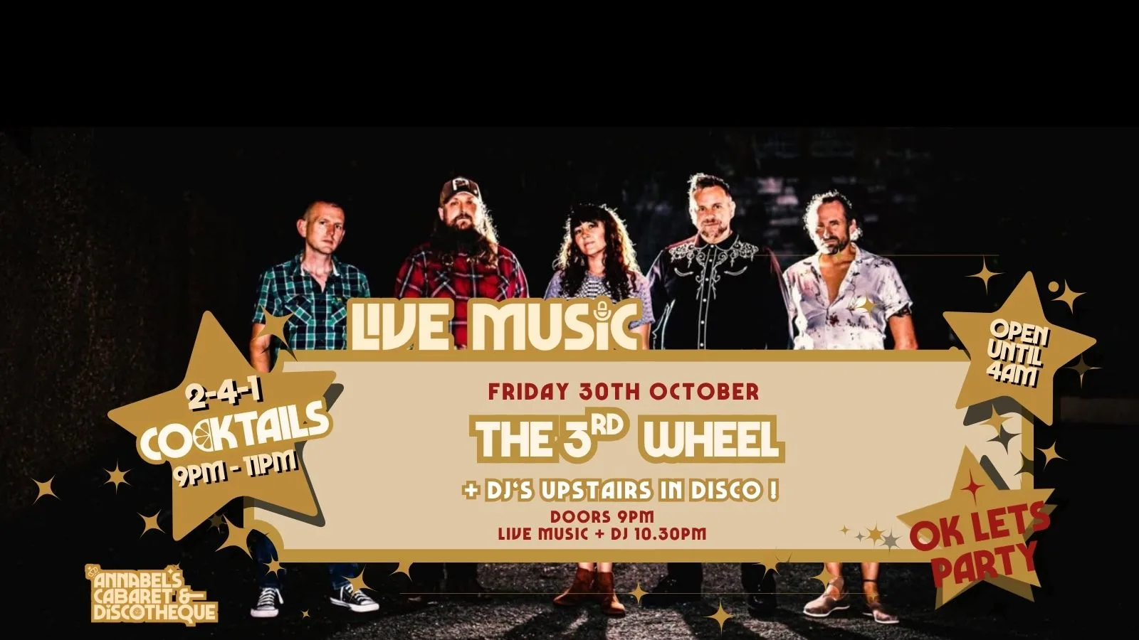 Live Music: THE 3RD WHEEL // Annabel’s Cabaret & Discotheque at Annabel's Cabaret and Discotheque