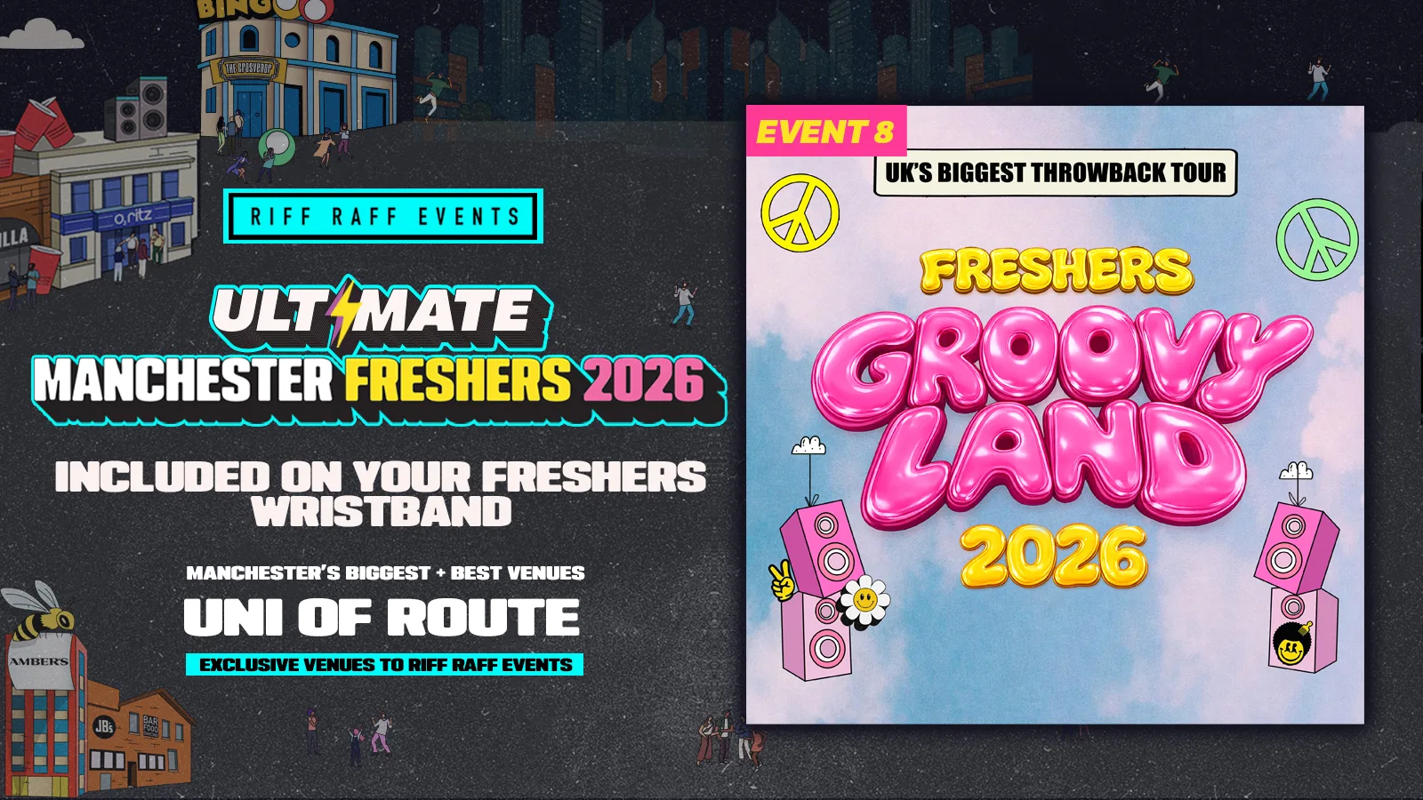 RIFF RAFF FRESHERS ULTIMATE EVENT 6: GROOVYLAND 🪩 @ 2566 FALLOWFIELD - THE ULTIMATE THROWBACK EVENT at 256 Wilmslow Road
