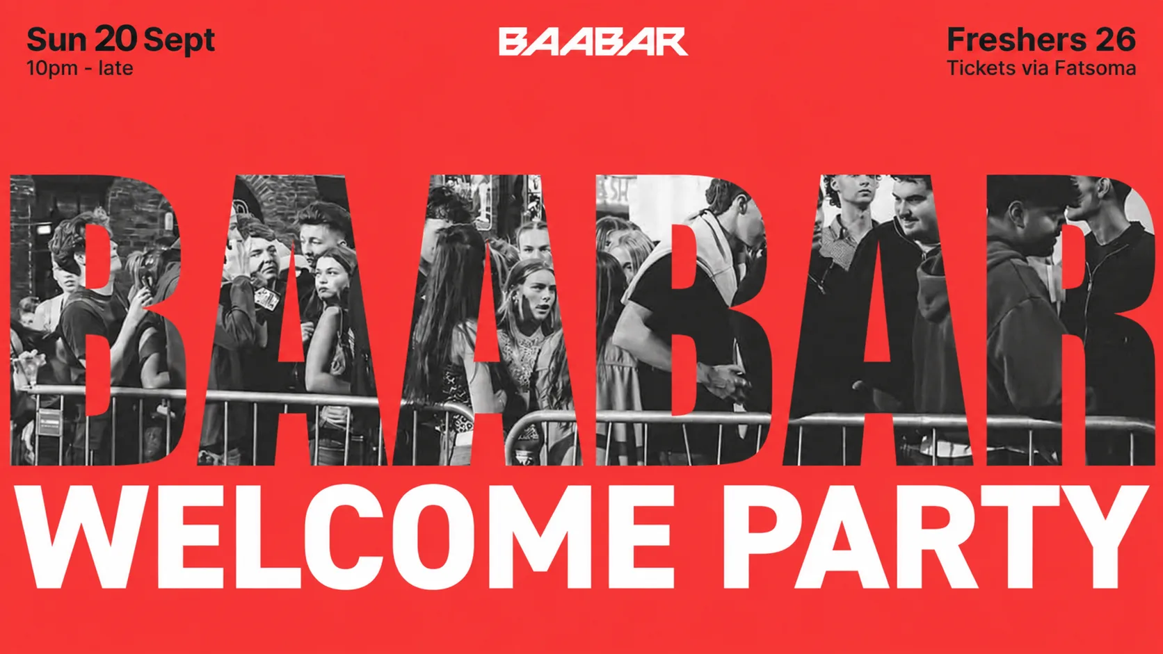 Baa Bar Free welcome party - 500 free tickets up for grabs  Sunday 20th September