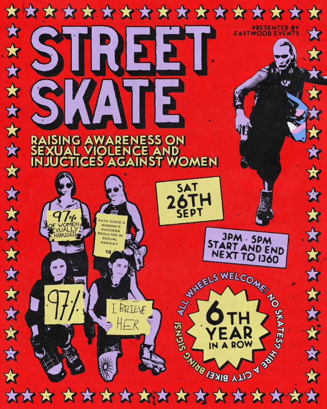 Eastwood Events: Street Skate Protest 'Raising Awareness on Sexual Violence & Injustices Against Women'