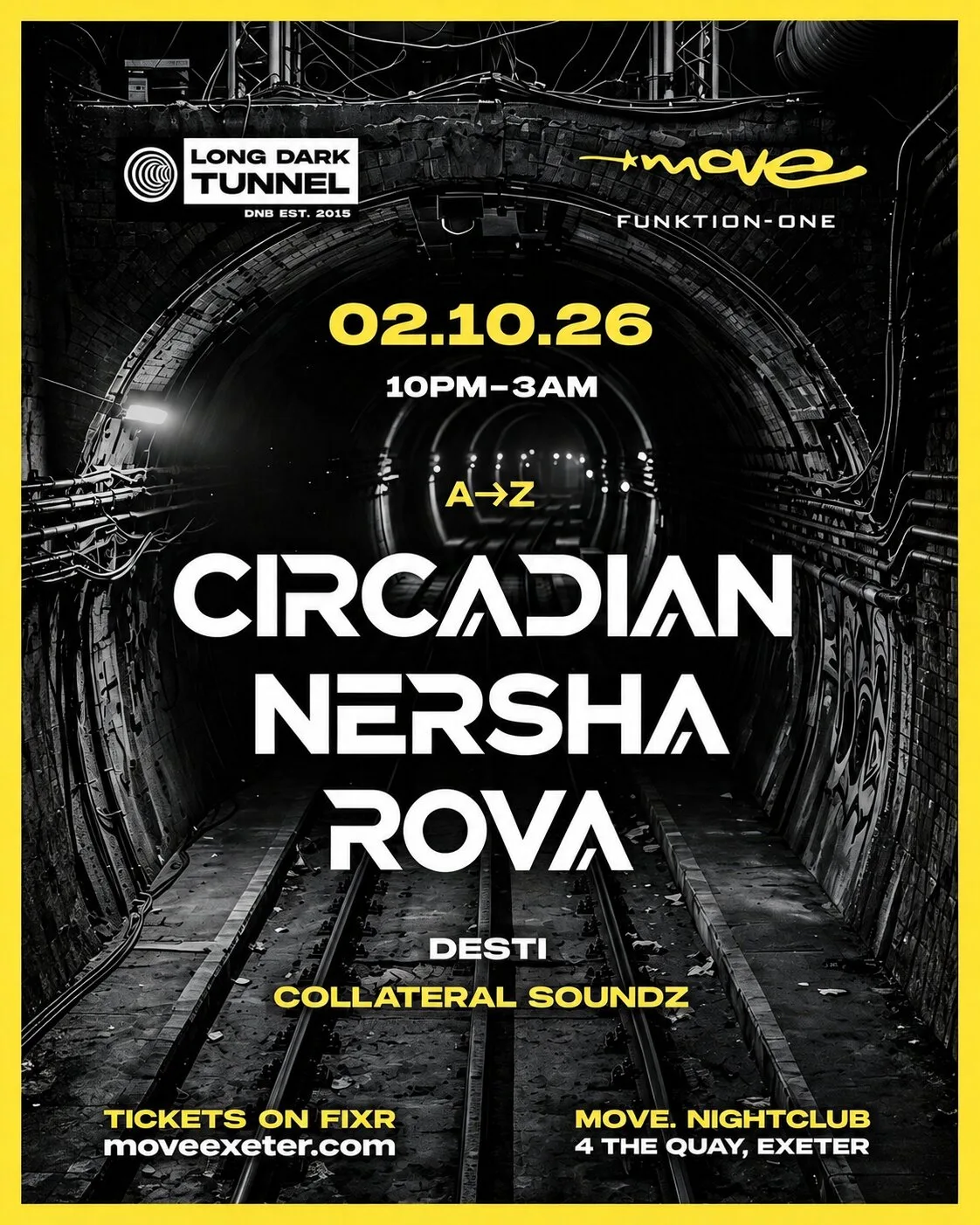 Long Dark Tunnel | CIRCADIAN, NERSHA, ROVA | 02.10.26 | Move Exeter at Move