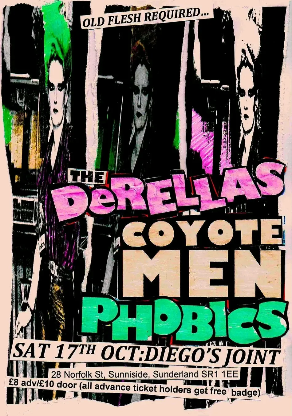 The Derellas, Los Coyote Men and The Phobics at Diego's Joint