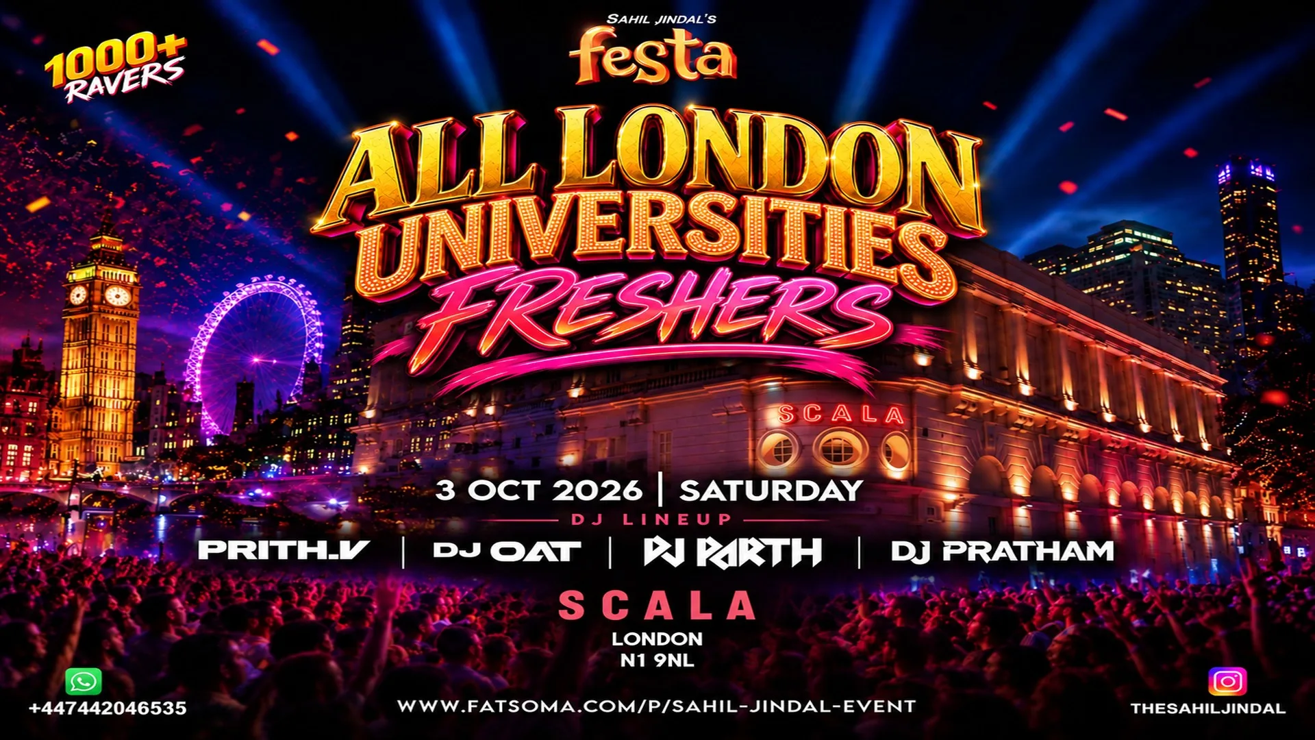 🎉LONDON FRESHERS RAVE 80% SOLDOUT‼️