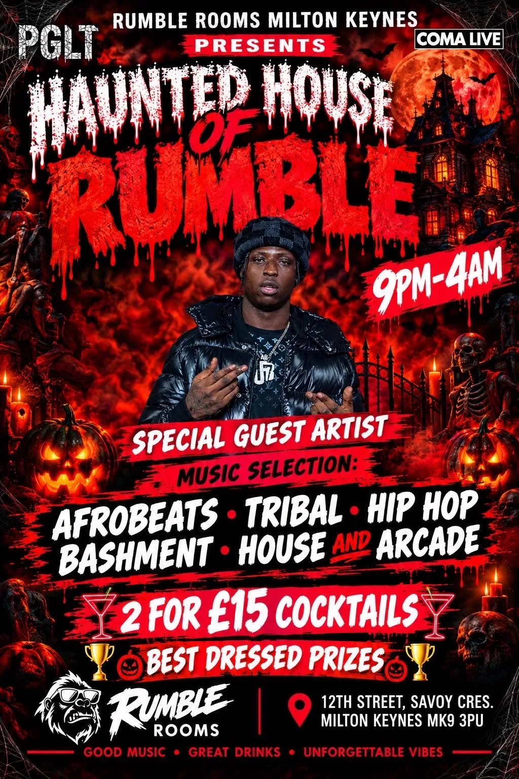 Haunted House Of Rumble 🎃 Special Guest Abra Cadabra 🎤 at Rumble Rooms Milton Keynes