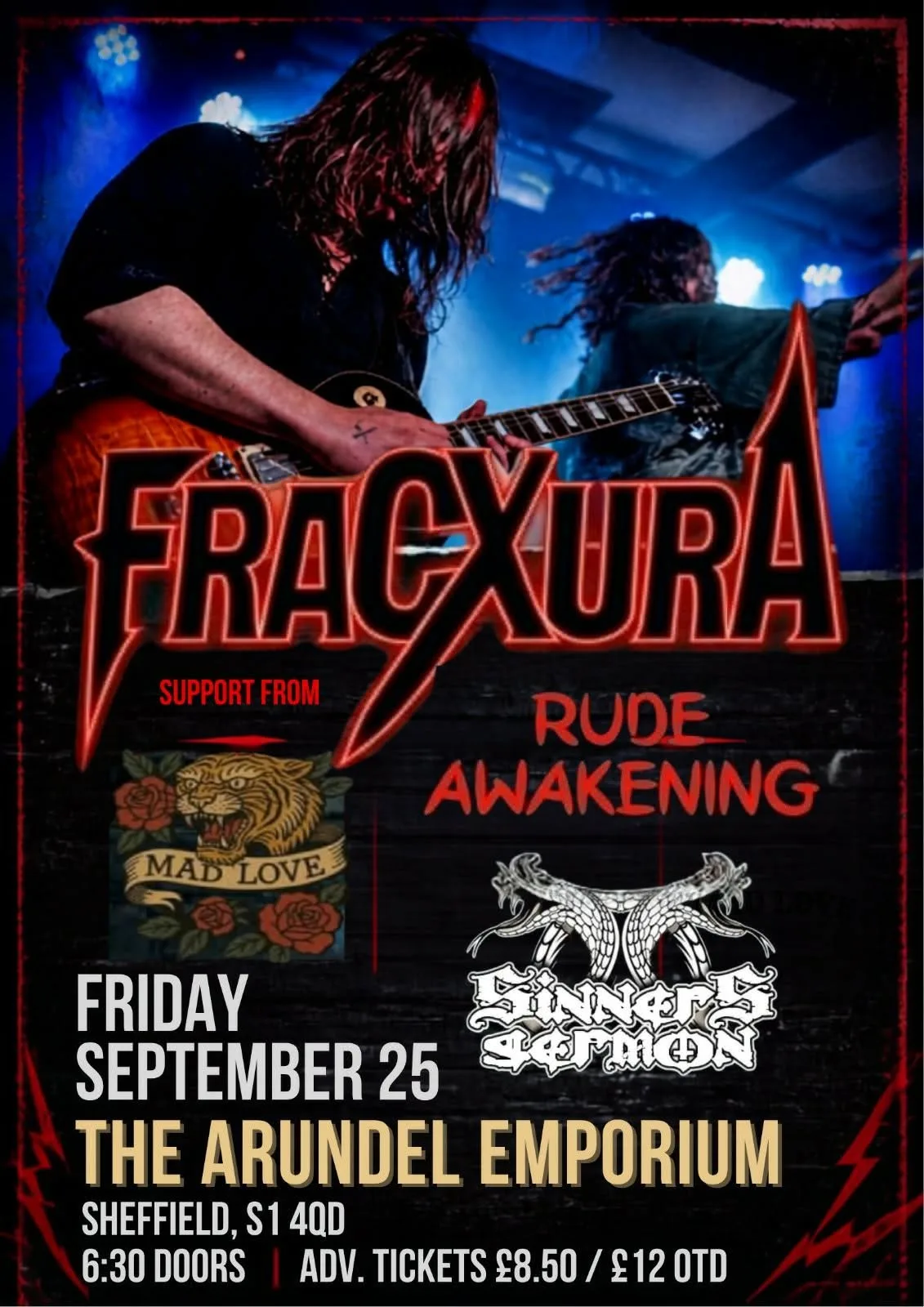Fracxura + Sinners Sermon + Mad Love + Rude Awakening at The Arundel Emporium