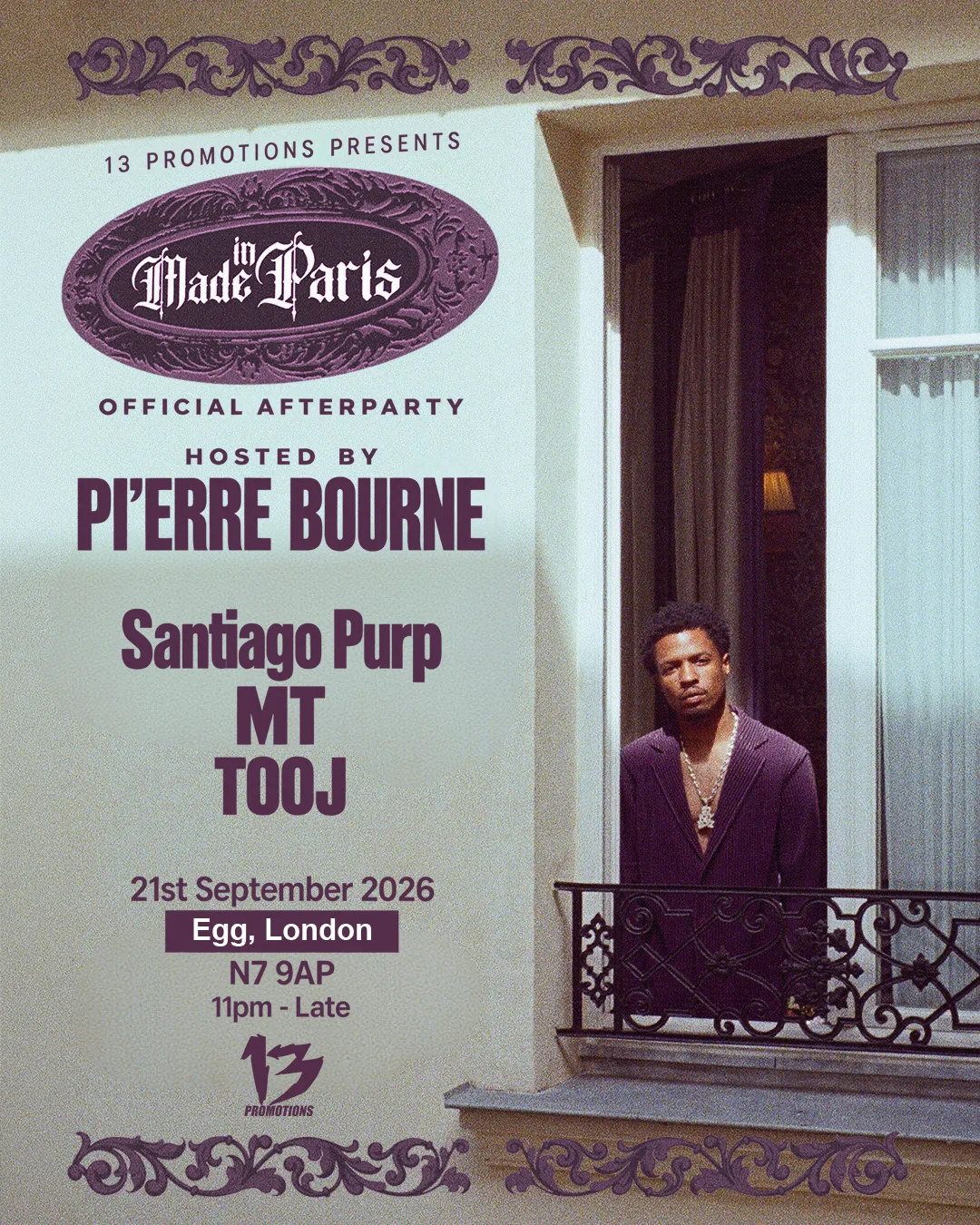 Pi’erre Bourne: Made In Paris Official Afterparty London at Egg London Nightclub