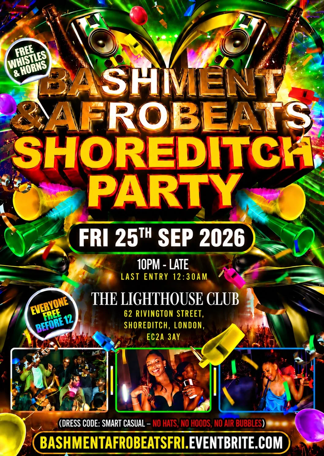 Bashment & Afrobeats - Shoreditch Party - Everyone Free Before 12AM at The Lighthouse Bar and Club