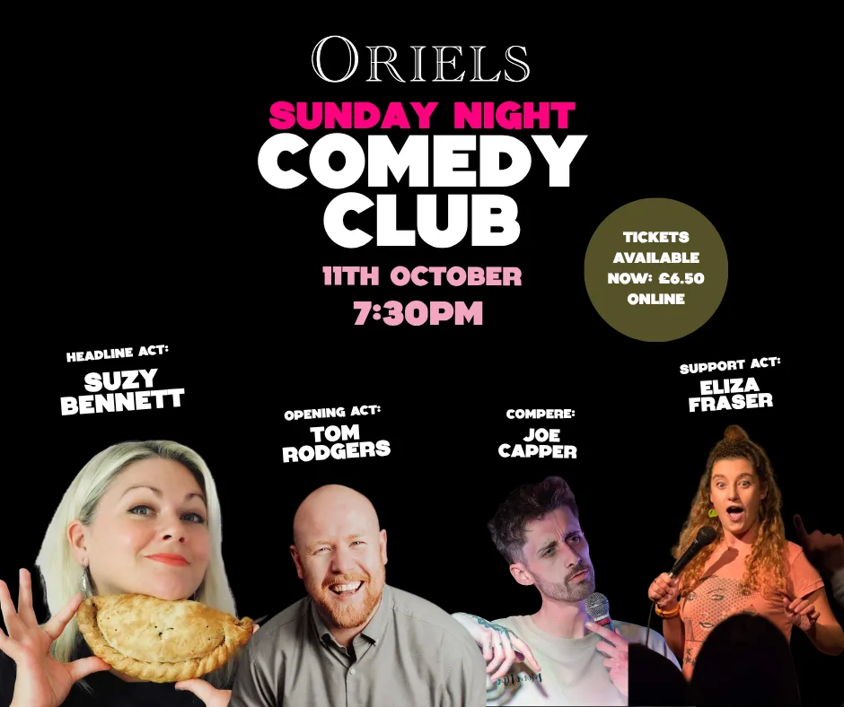 SUNDAY NIGHT COMEDY CLUB at Oriels Exeter