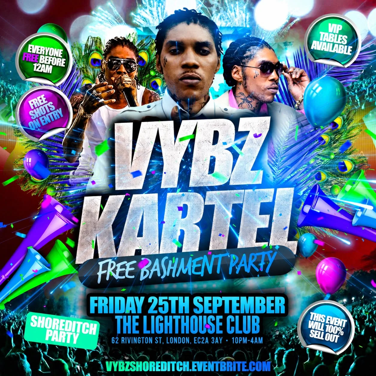 VYBZ Kartel - Free Bashment Party - Everyone Free Before 12AM