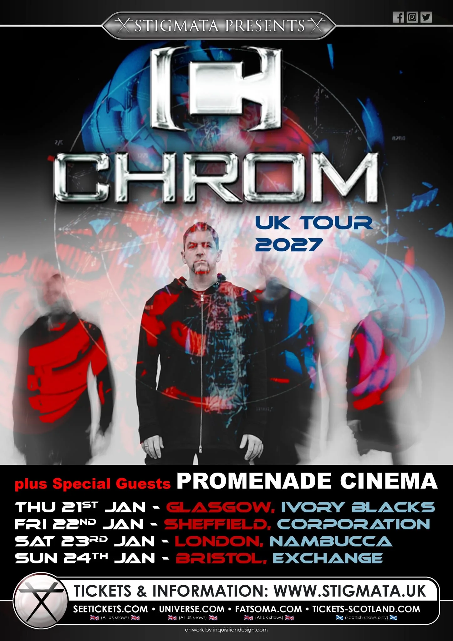 Stigmata Presents 4 Exclusive Limited Capacity UK Club Shows! CHROM Plus Special Guests PROMENADE CINEMA at Nambucca