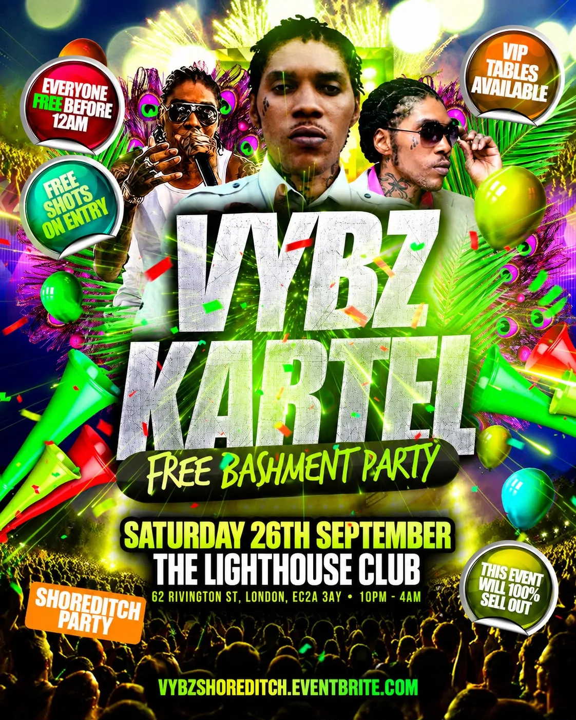 VYBZ Kartel - Free Bashment Party - Everyone Free Before 12AM at The Lighthouse Bar and Club