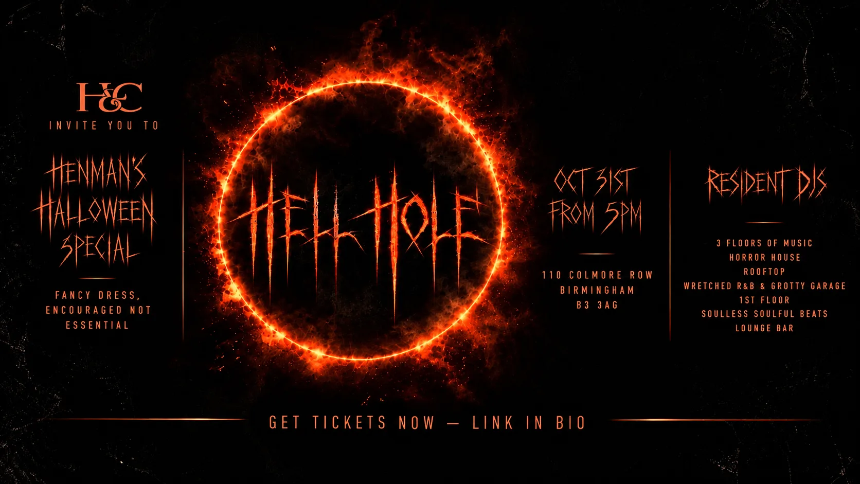 HENMAN & COOPER -  Henman's Hell Hole- HALLOWEEN SPECIAL - BIRMINGHAM SATURDAY 31st OCTOBER