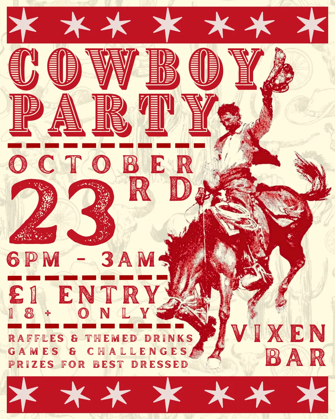 Cowboy Party @ Vixen at Vixen Bar