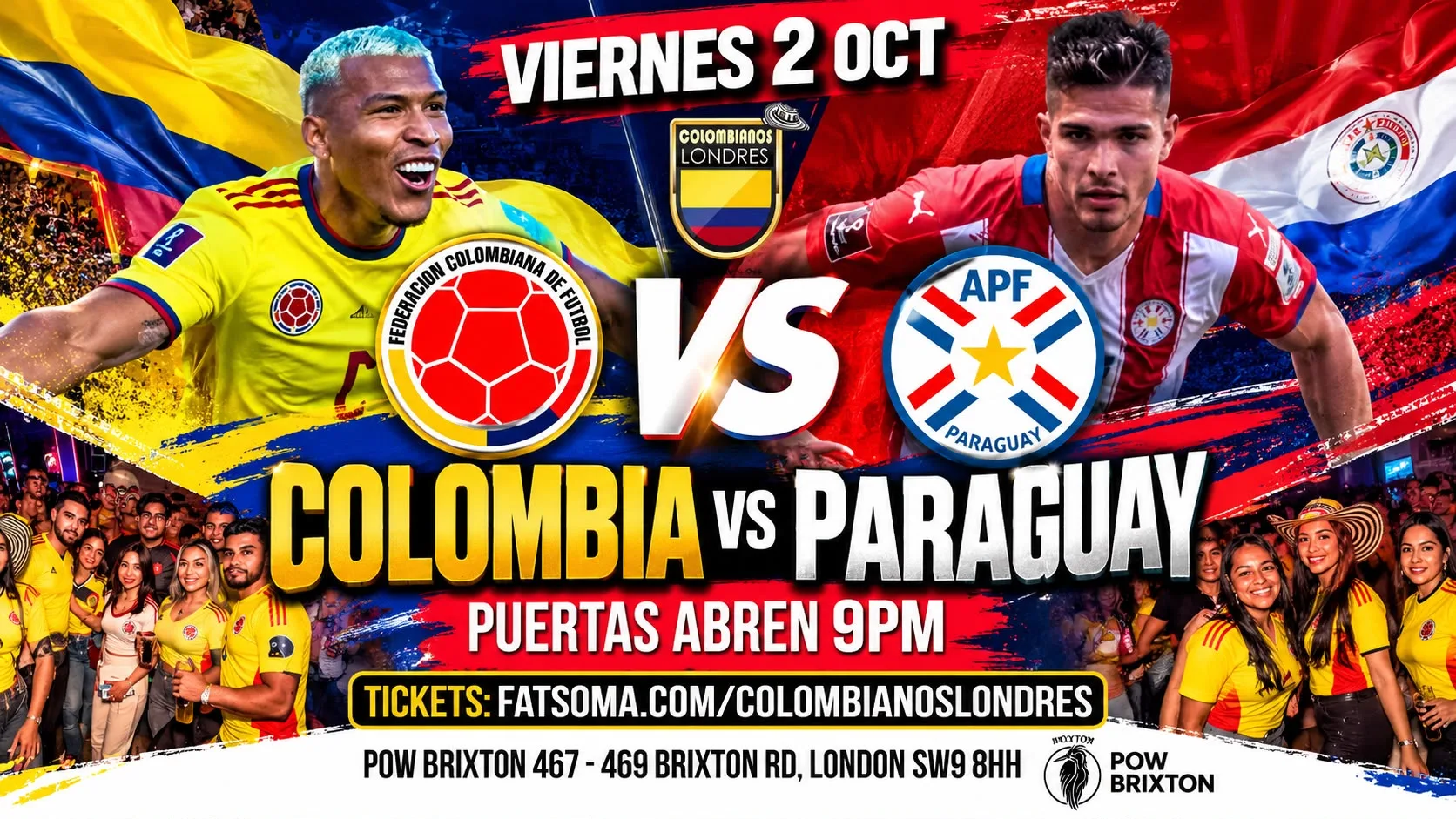 COLOMBIA VS PARAGUAY - FUTBOL Y FIESTA