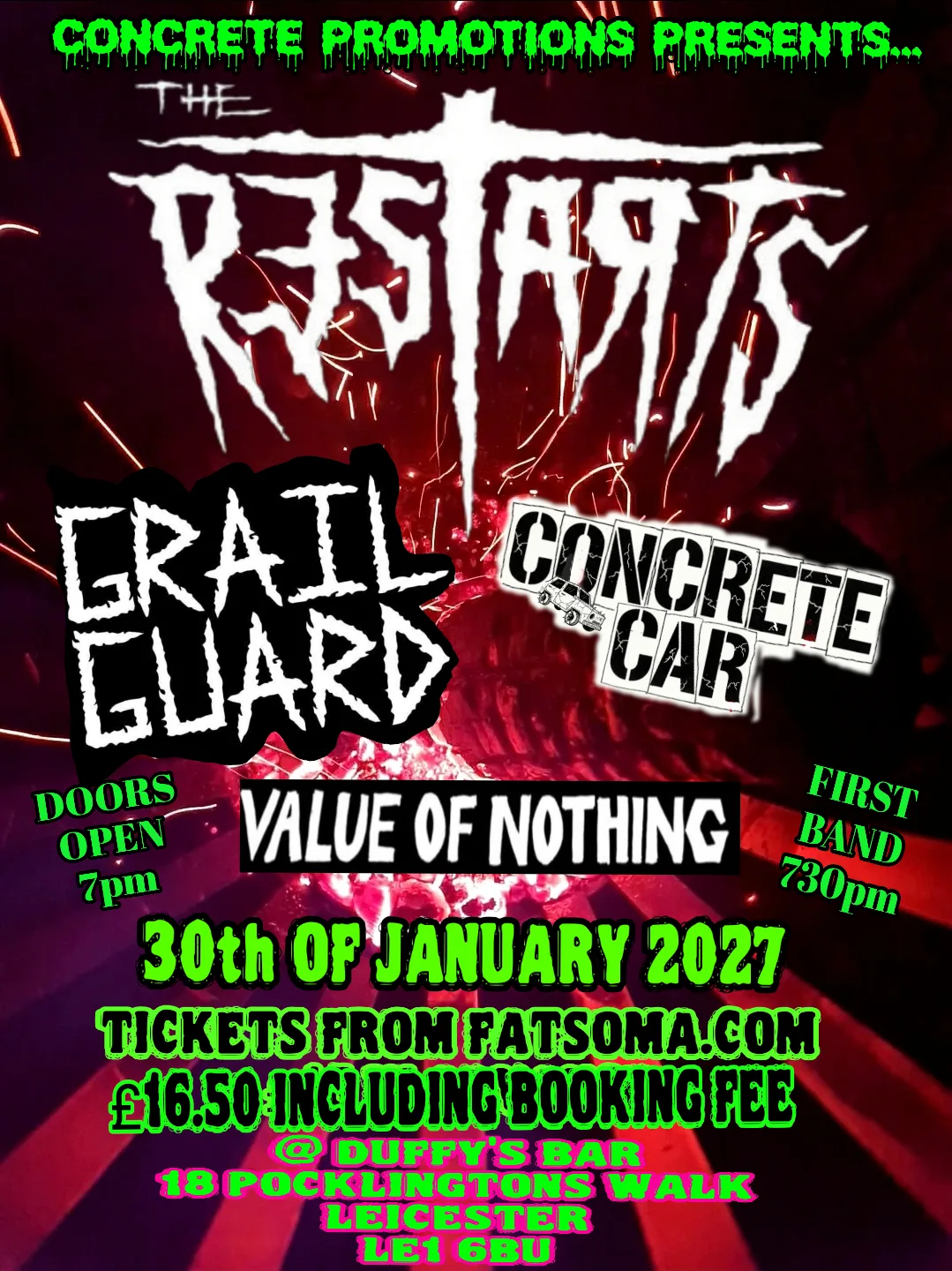 The Restarts, Grail Guard, Concrete Car and Value Of Nothing