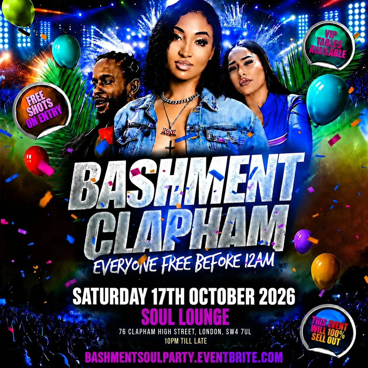 Bashment Clapham - Everyone Free Before 12AM