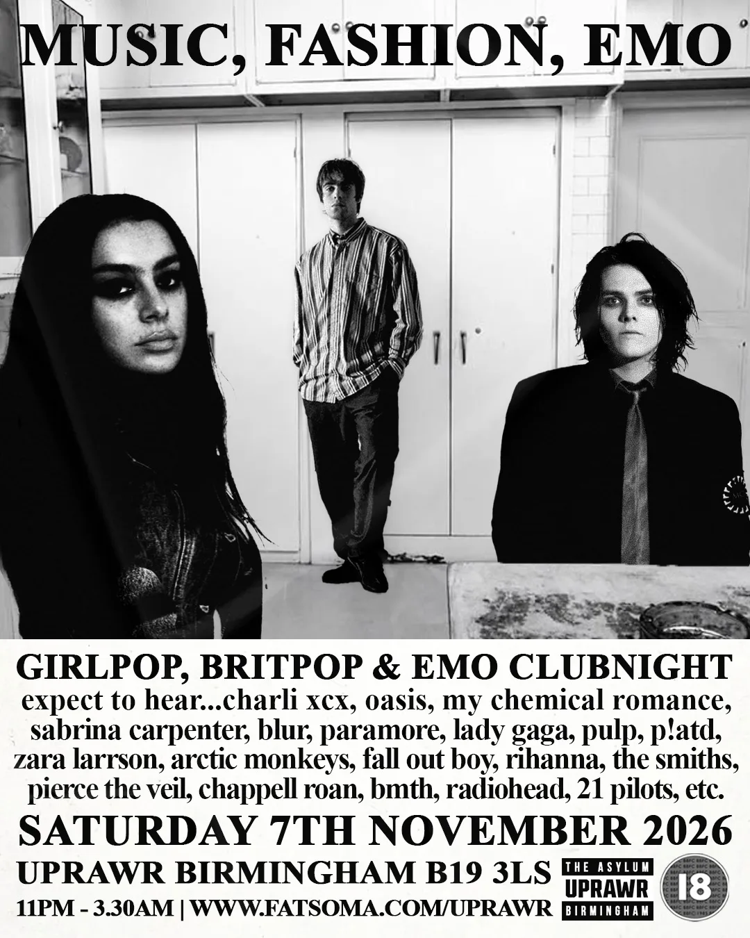 Music, Fashion, Emo 🖤 A Night of Girl Pop, Brit Pop, Emo and Rock Music 🖤