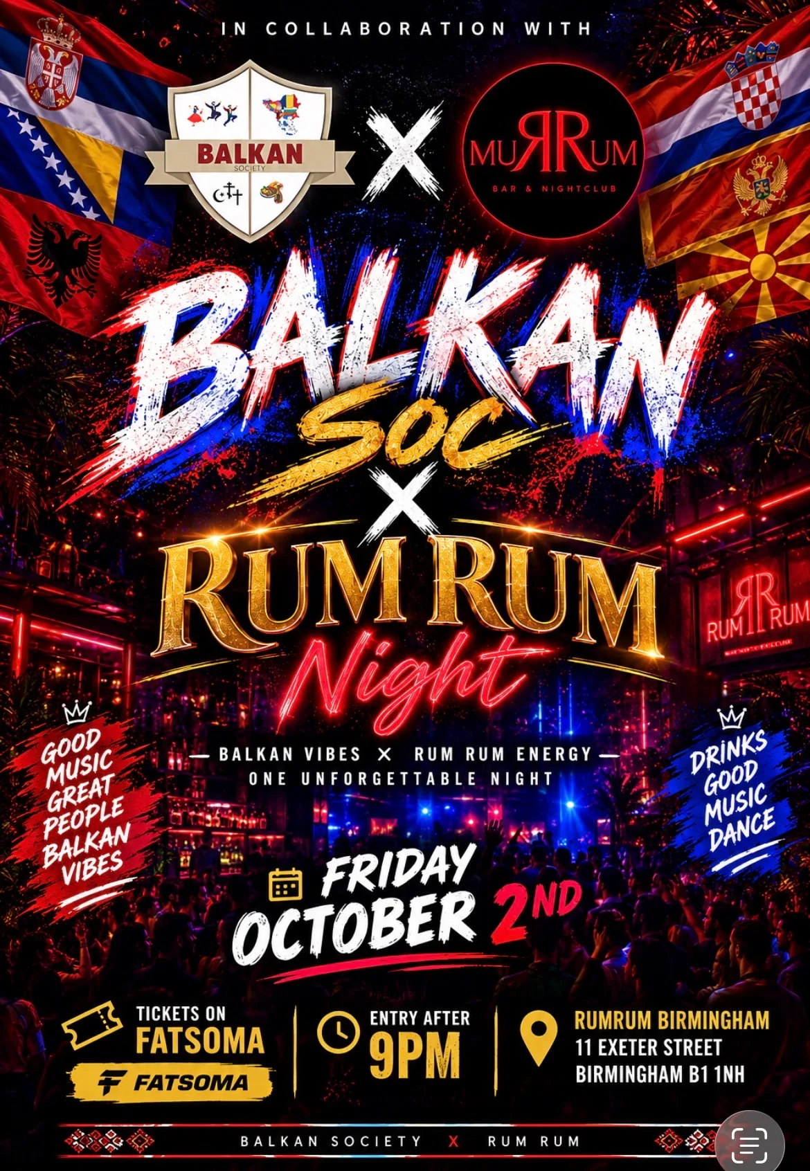 🔥 BALKAN SOCIETY X RUM RUM — BALKAN SOČ X RUM RUM NIGHT! 🔥